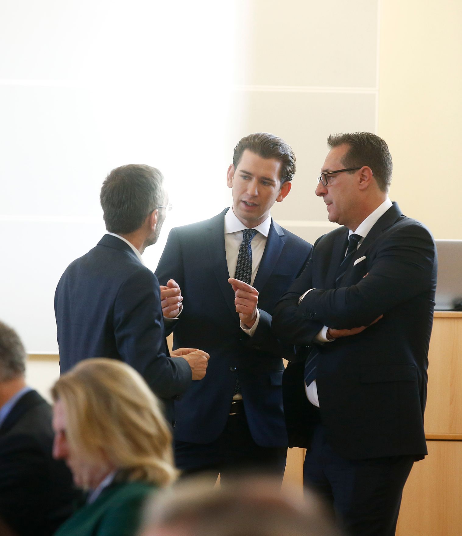 Am 5. J&auml;nner 2017 endete in Seggau die zweit&auml;gige Klausurtagung der Bundesregierung. Im Bild Bundeskanzler Sebastian Kurz (m.) mit Vizekanzler Heinz-Christian Strache (r.) und Bundesminister Herbert Kickl (l.).