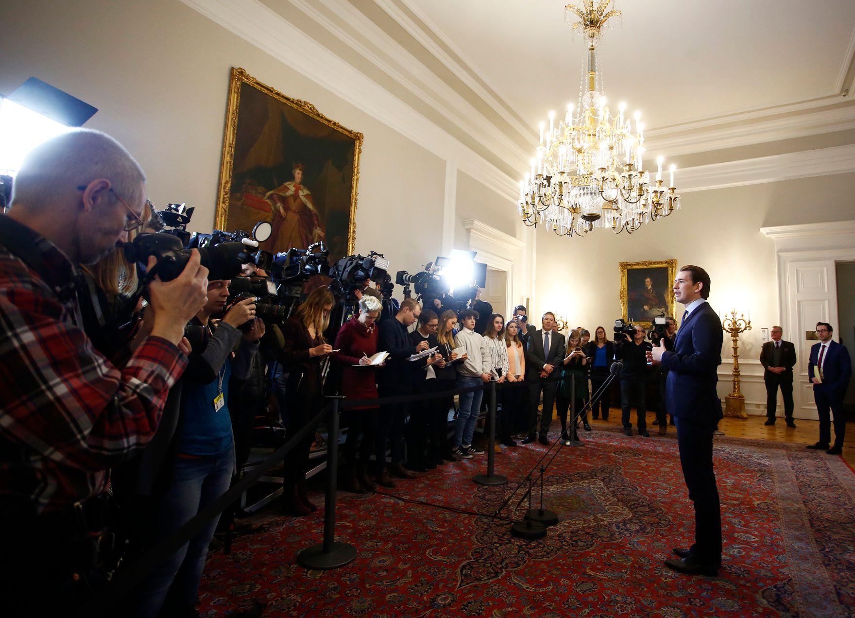 Bundeskanzler Sebastian Kurz (im Bild) beim Pressestatement vor dem Ministerrat am 31. J&auml;nner 2018.