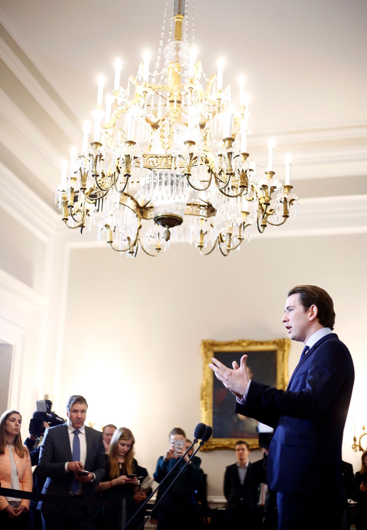 Bundeskanzler Sebastian Kurz (im Bild) beim Pressestatement vor dem Ministerrat am 31. J&auml;nner 2018.