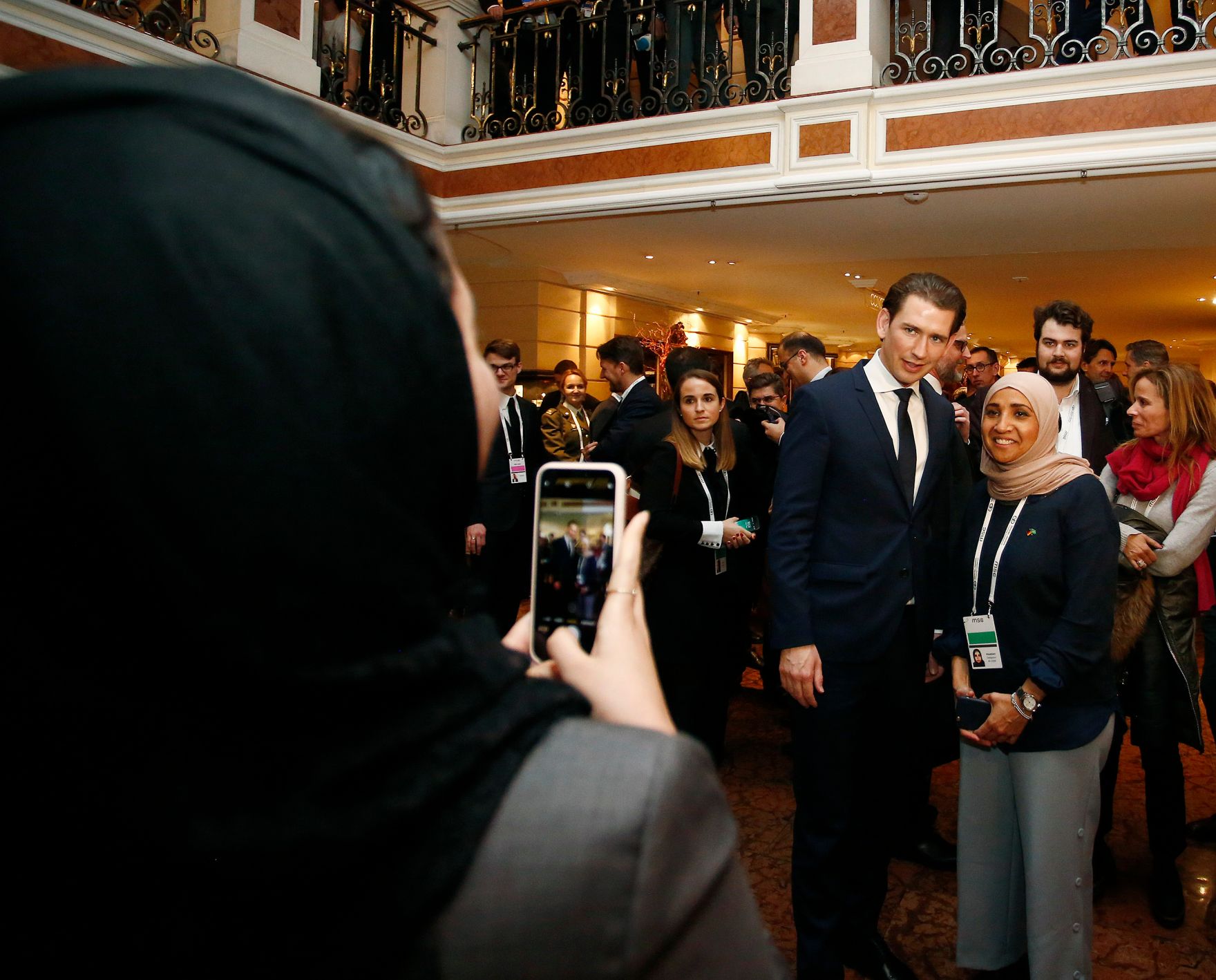 Am 16. Februar 2018 besuchte Bundeskanzler Sebastian Kurz (m.) die M&uuml;nchner Sicherheitskonferenz.