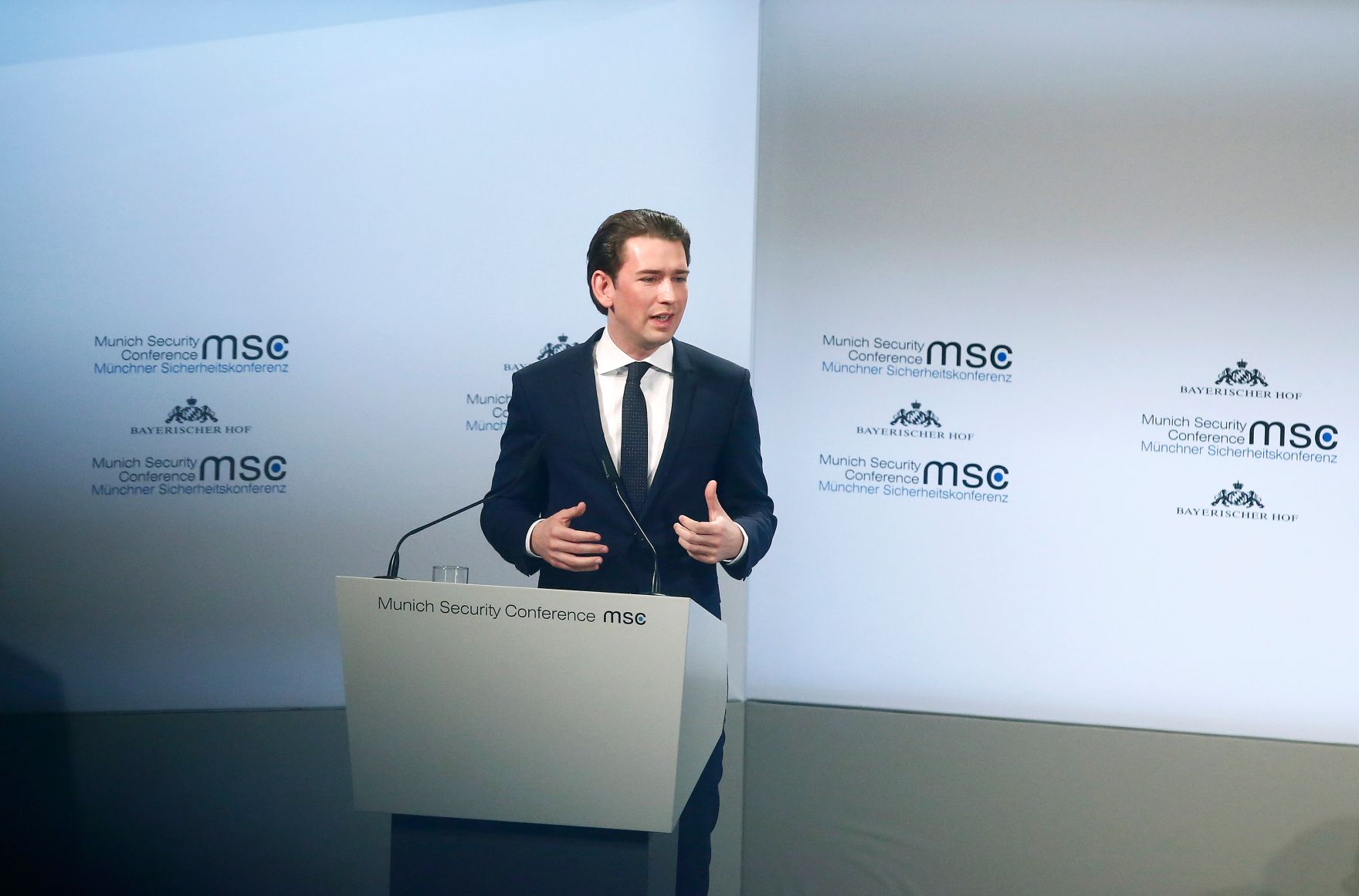 Am 17. Februar 2018 besuchte Bundeskanzler Sebastian Kurz (im Bild) die M&uuml;nchner Sicherheitskonferenz.