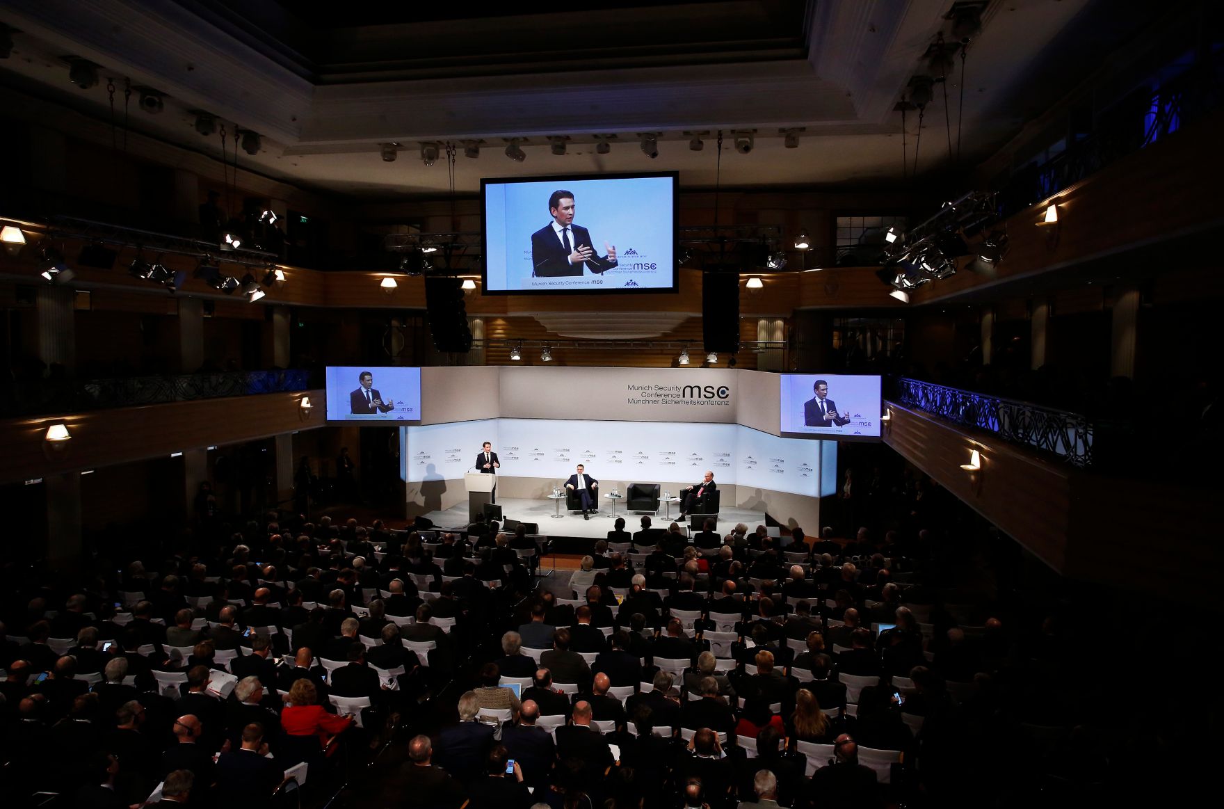 Am 17. Februar 2018 besuchte Bundeskanzler Sebastian Kurz (im Bild) die M&uuml;nchner Sicherheitskonferenz.