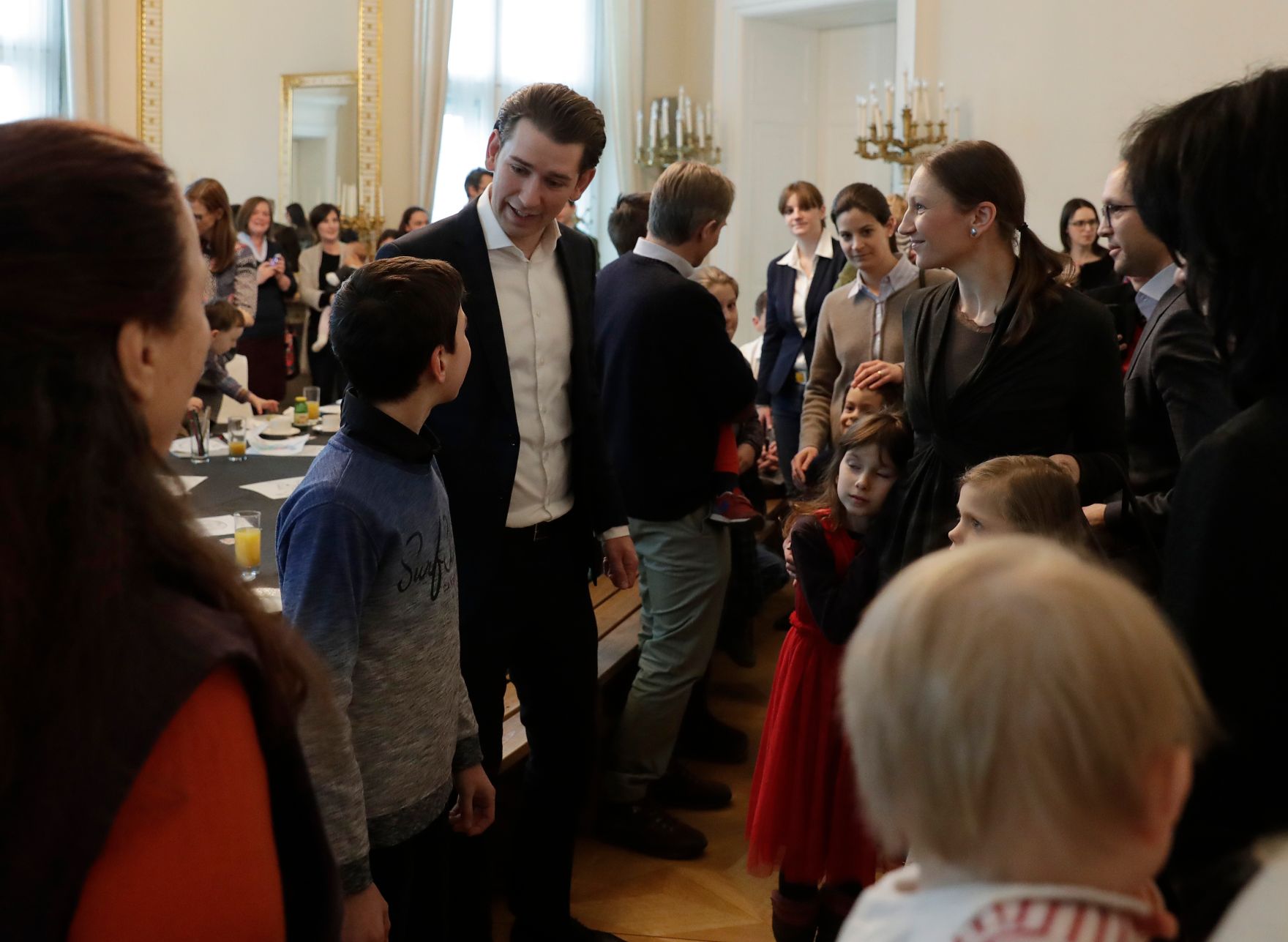 Am 1. M&auml;rz 2018 empfing Bundeskanzler Sebastian Kurz (im Bild) Familien zum Familienbonusevent.