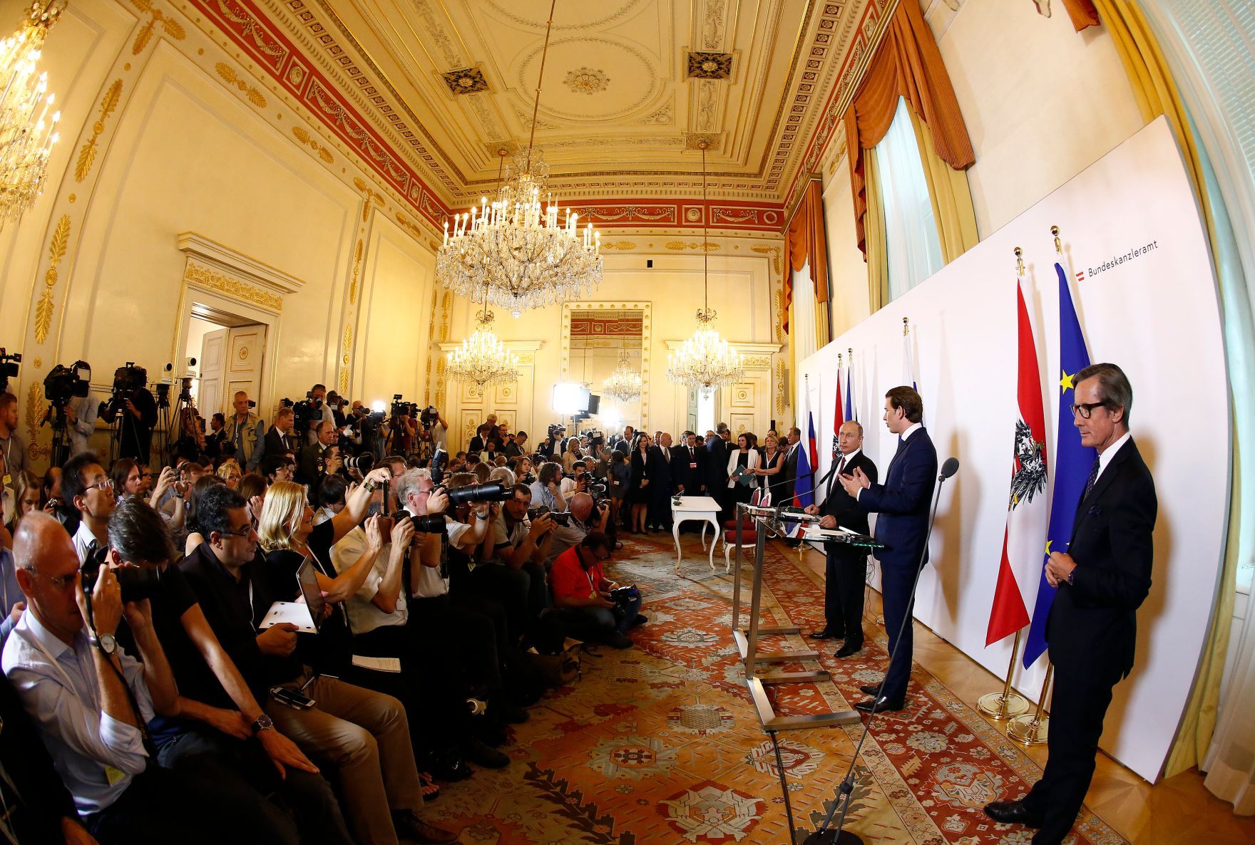 Am 5. Juni 2018 empfing Bundeskanzler Sebastian Kurz den russischen Pr&auml;sidenten Wladimir Putin zu einem Arbeitsgespr&auml;ch.