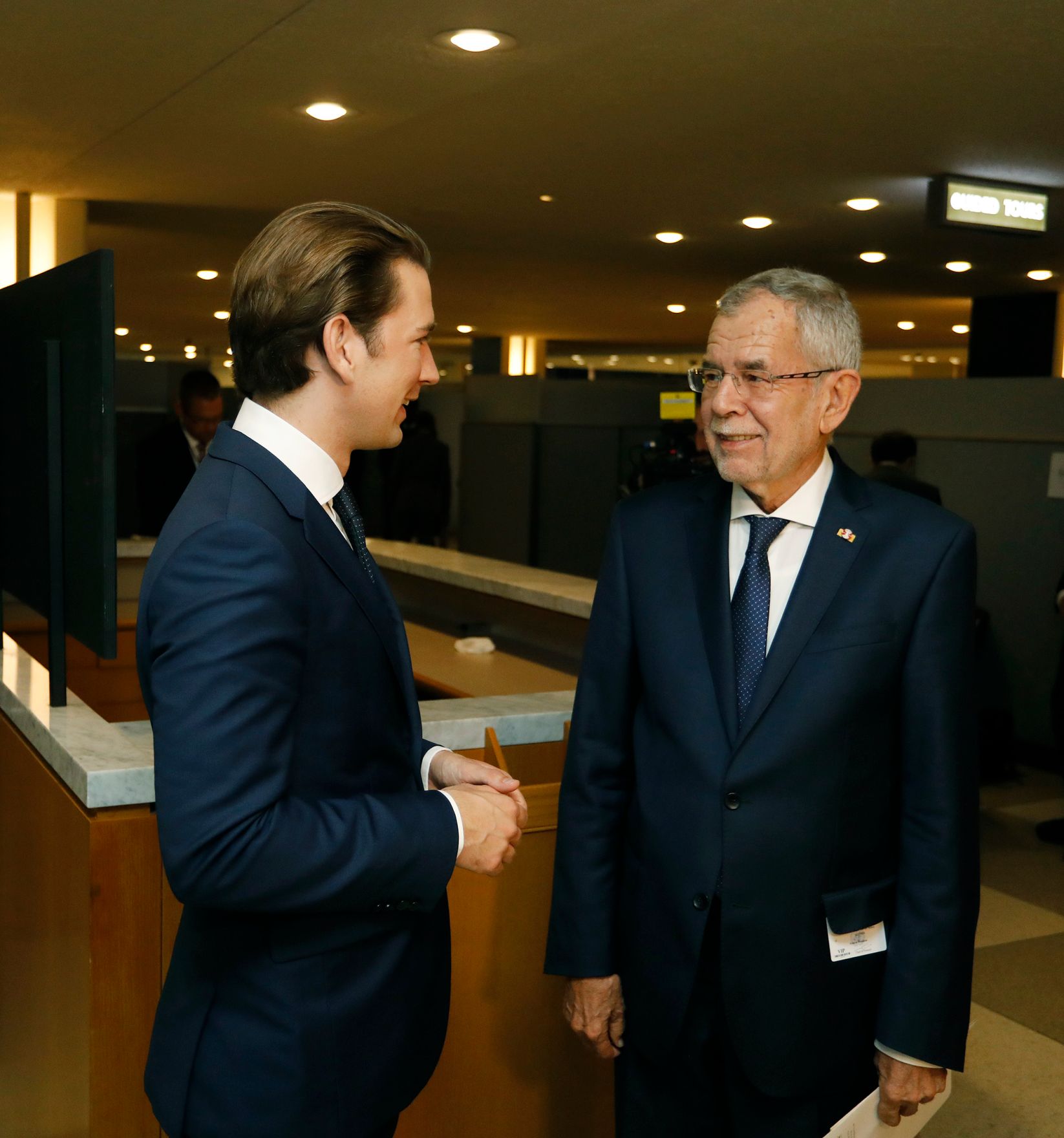 Am 24. September 2018 setzte Bundeskanzler Sebastian Kurz (l.) seine Reise anl&auml;sslich der UN-Generalversammlung nach New York fort. Im Bild mit Bundespr&auml;sident Alexander Van der Bellen (r.).