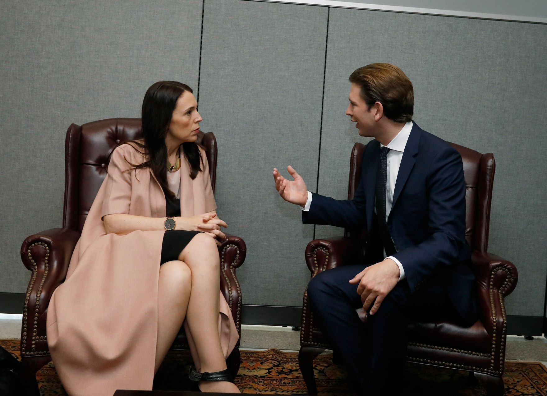 Am 24. September 2018 setzte Bundeskanzler Sebastian Kurz (r.) seine Reise anl&auml;sslich der UN-Generalversammlung nach New York fort. Im Bild mit der Ministerpr&auml;sidentin von Neuseeland Jacinda Ardern (l.).