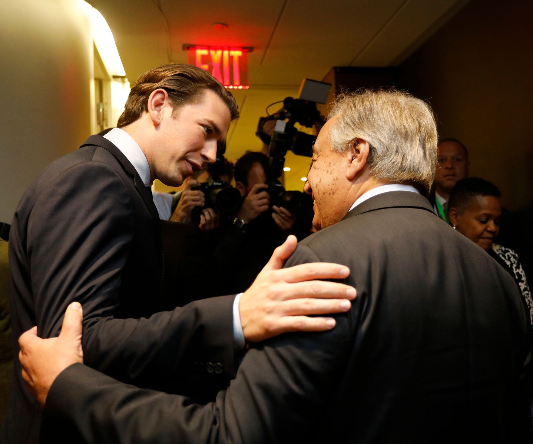 Am 25. September 2018 setzte Bundeskanzler Sebastian Kurz (l.) seine Reise anl&auml;sslich der UN-Generalversammlung nach New York fort. Im Bild mit UN-Generalsekret&auml;r Ant&oacute;nio Guterres (r.).