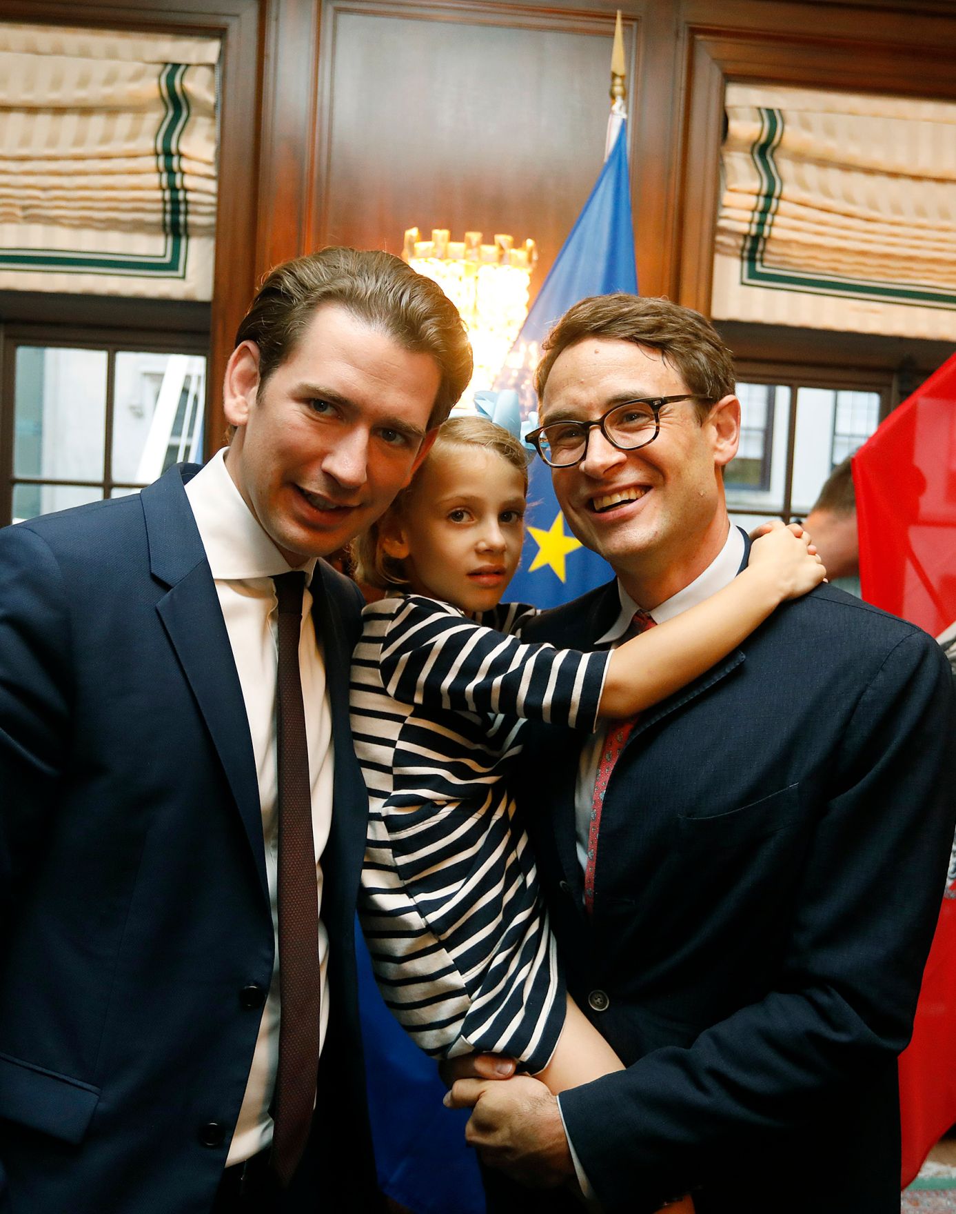 Am 26. September 2018 setzte Bundeskanzler Sebastian Kurz (l.) seine Reise anl&auml;sslich der UN-Generalversammlung nach New York fort. Im Bild beim Empfang der Auslands&ouml;sterreicher.