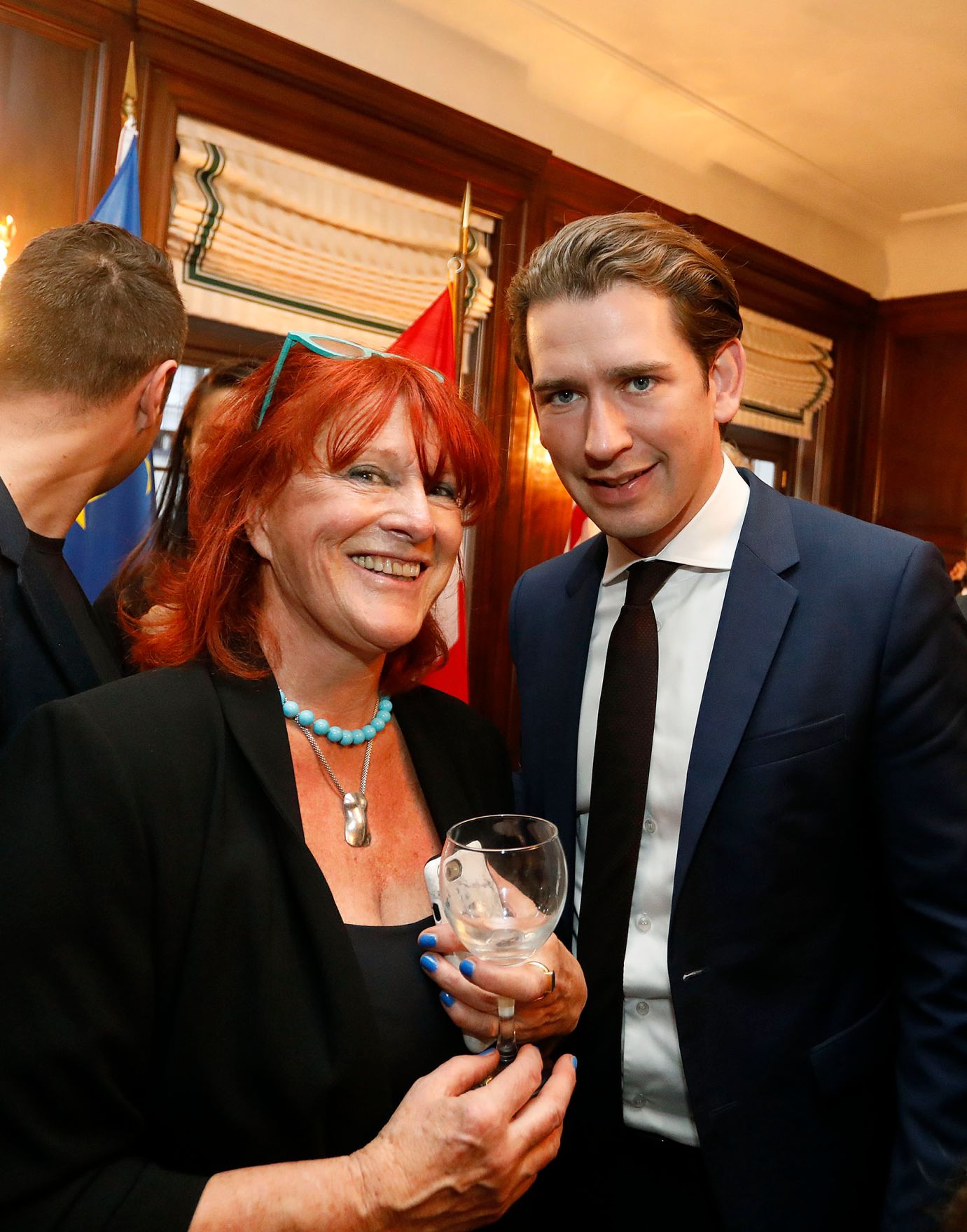 Am 26. September 2018 setzte Bundeskanzler Sebastian Kurz (r.) seine Reise anl&auml;sslich der UN-Generalversammlung nach New York fort. Im Bild beim Empfang der Auslands&ouml;sterreicher.