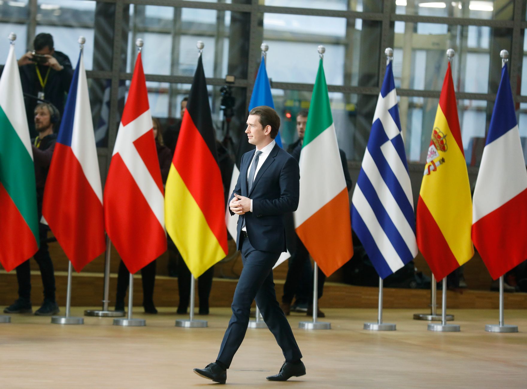 Am 25. November 2018 fand ein Brexit-Gipfel in Br&uuml;ssel statt. Im Bild Bundeskanzler Sebastian Kurz am Weg zu einem Pressestatement.