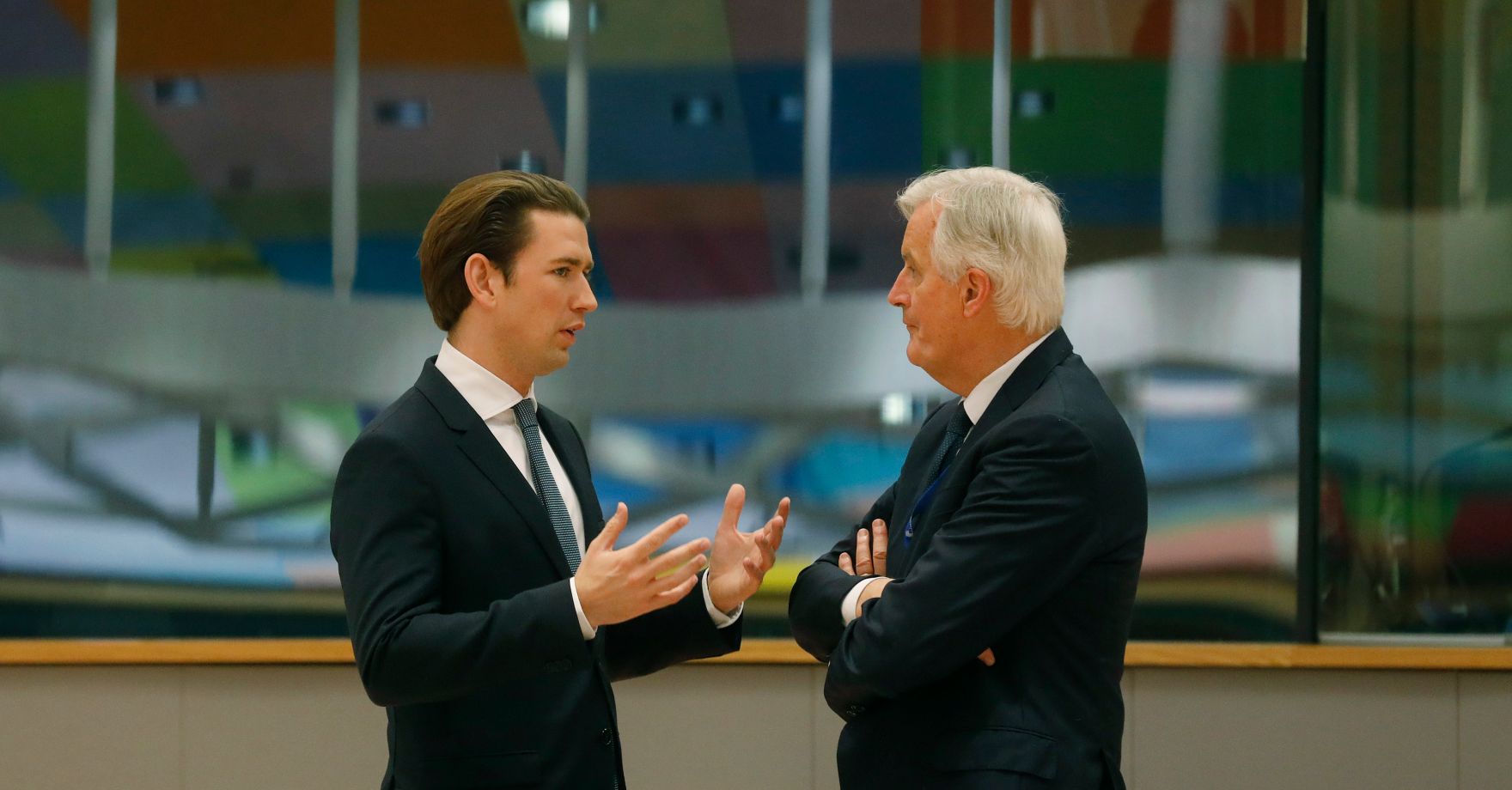 Am 25. November 2018 fand ein Brexit-Gipfel in Br&uuml;ssel statt. Im Bild Bundeskanzler Sebastian Kurz (l.) mit dem Beauftragten der EU-Kommission f&uuml;r die Austrittsverhandlungen mit dem Vereinigten K&ouml;nigreich Michel Barnier (r.).