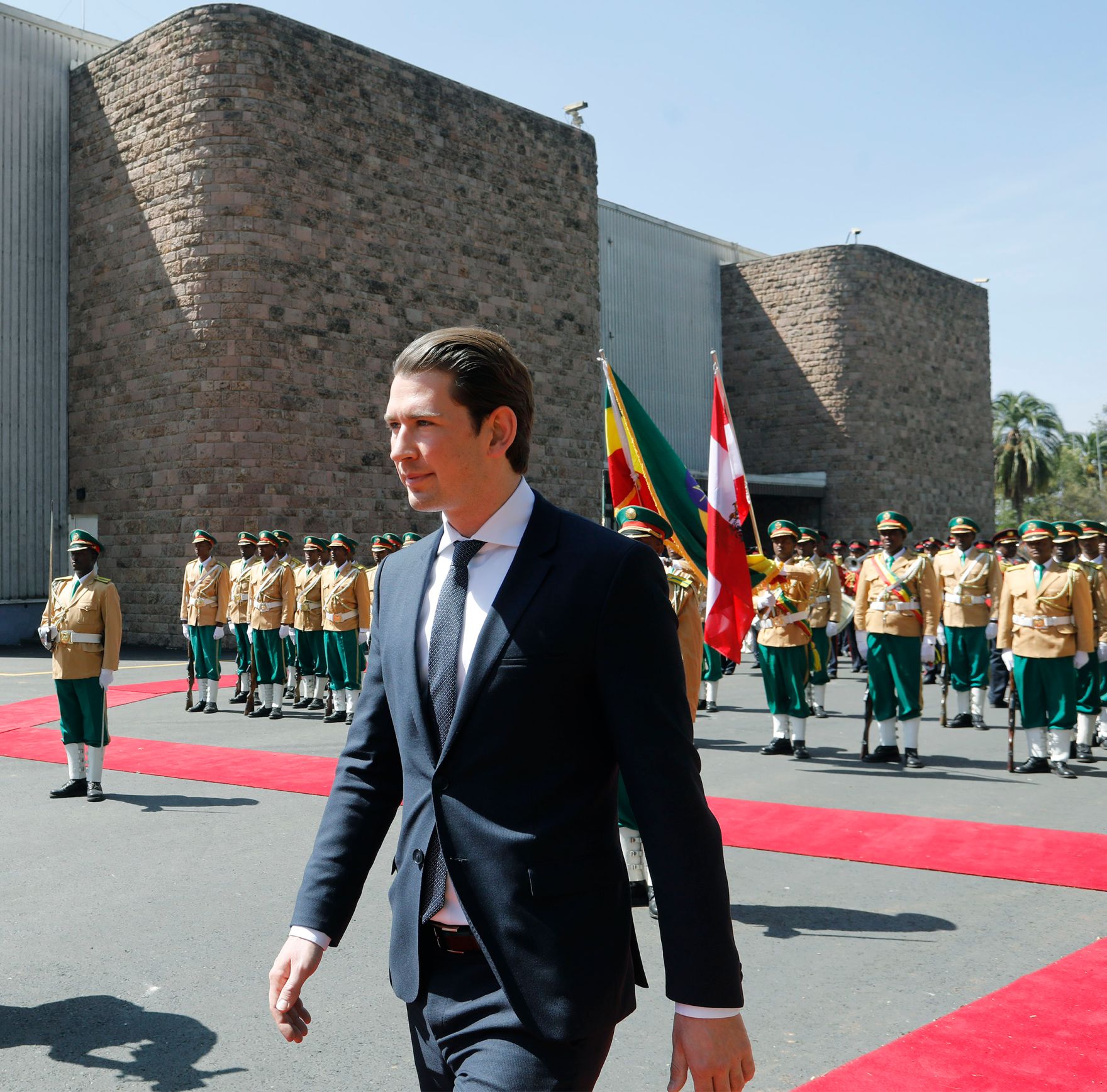 Am 6. Dezember 2018 reiste Bundeskanzler Sebastian Kurz (im Bild) nach Addis Abeba. Im Bild beim Treffen mit dem Premierminister Abiy Ahmed.