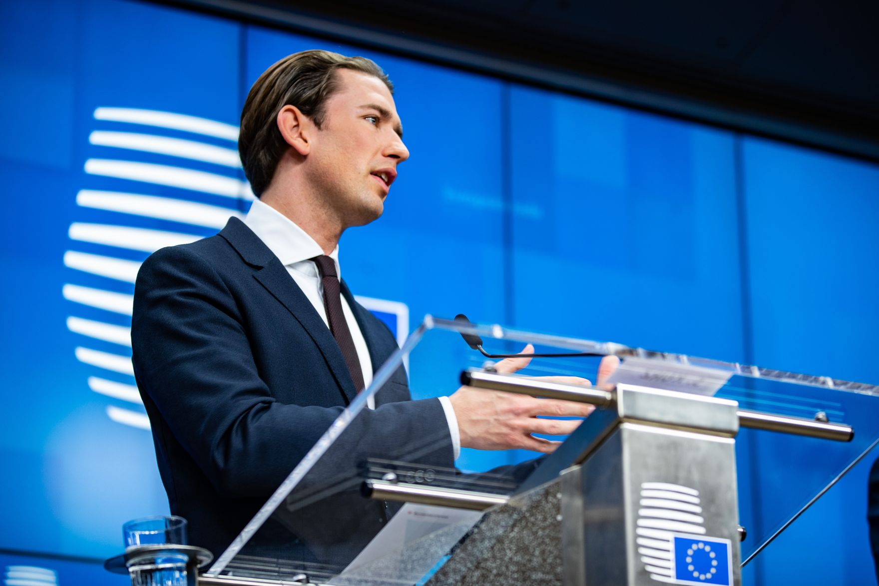 Am 14. Dezember 2018 setzte Bundeskanzler Sebastian Kurz seine Reise nach Br&uuml;ssel anl&auml;sslich des EU-Gipfels fort. Im Bild bei der Pressekonferenz.