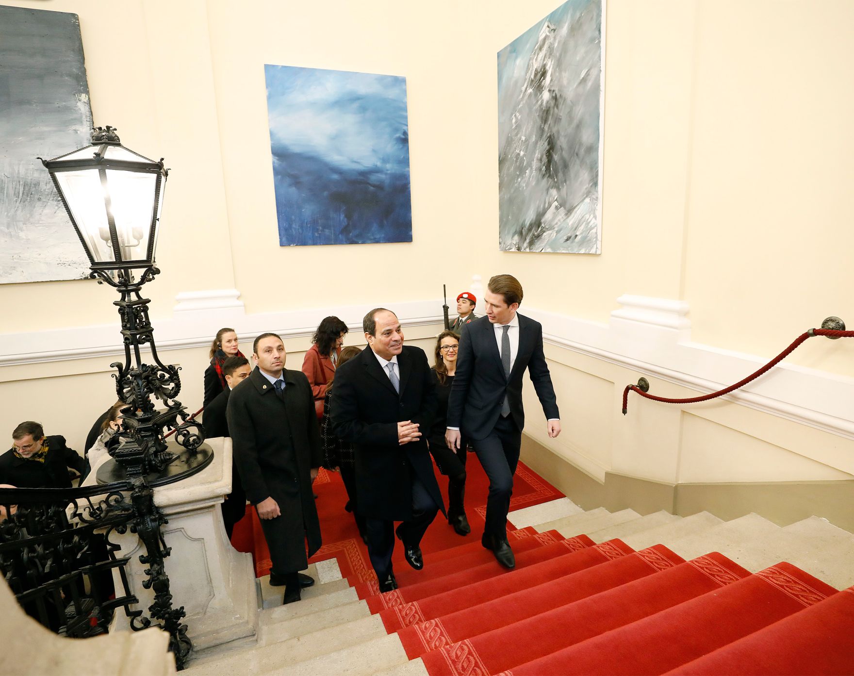 Am 17. Dezember 2018 empfing Bundeskanzler Sebastian Kurz (r.) den Pr&auml;sidenten der Arabischen Republik &Auml;gypten Abdel Fattah Al-Sisi (l.) anl&auml;sslich des EU-Afrika-Forums im Bundeskanzleramt.