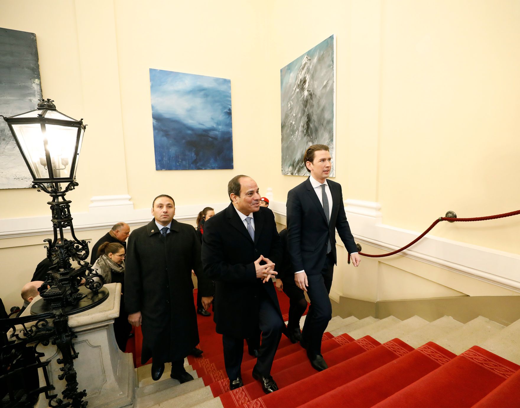 Am 17. Dezember 2018 empfing Bundeskanzler Sebastian Kurz (r.) den Pr&auml;sidenten der Arabischen Republik &Auml;gypten Abdel Fattah Al-Sisi (l.) anl&auml;sslich des EU-Afrika-Forums im Bundeskanzleramt.