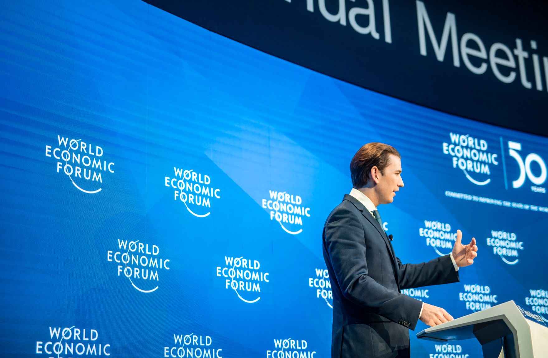 Am 24. J&auml;nner 2020 nahm Bundeskanzler Sebastian Kurz (im Bild) am Weltwirtschaftsforum in Davos teil.