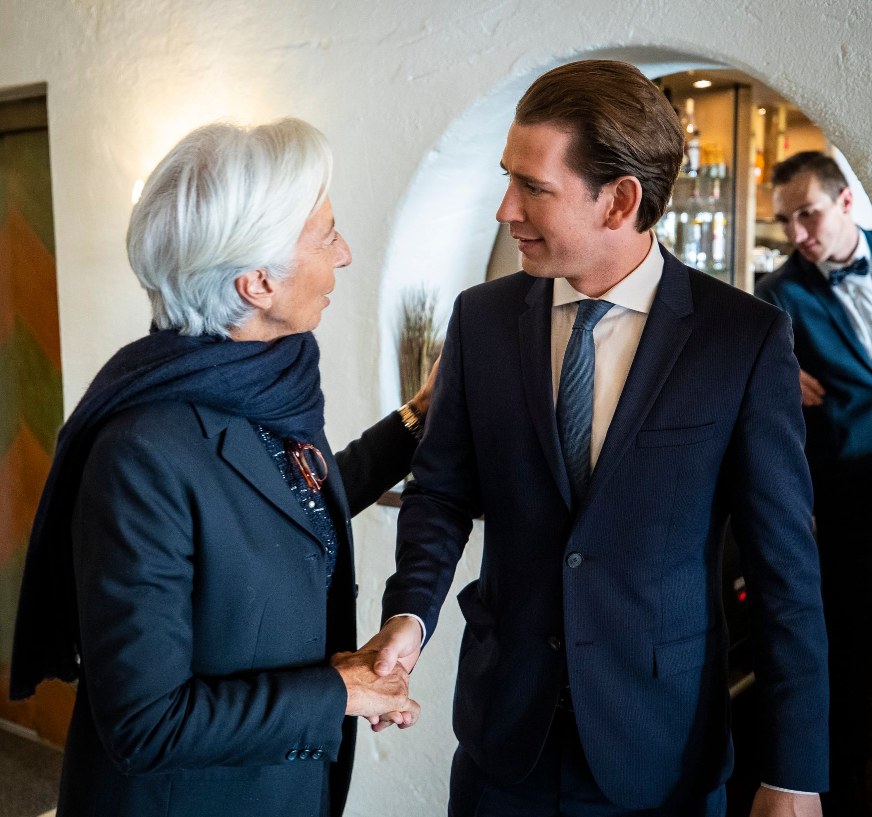 Am 24. J&auml;nner 2020 nahm Bundeskanzler Sebastian Kurz (r.) am Weltwirtschaftsforum in Davos teil. Im Bild mit der gesch&auml;ftsf&uuml;hrenden Direktorin des Internationalen W&auml;hrungsfonds, Christine Lagarde (l.).