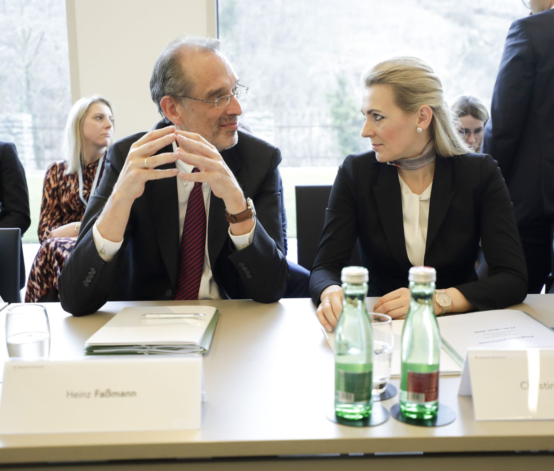Am 29. J&auml;nner 2020 begann in Krems die zweit&auml;gige Klausurtagung der Bundesregierung. Im Bild Bundesminister Heinz Fa&szlig;mann (l.) und Bundesministerin Christine Aschbacher (r.).