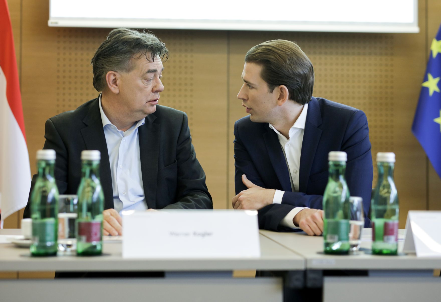 Am 29. J&auml;nner 2020 begann in Krems die zweit&auml;gige Klausurtagung der Bundesregierung. Im Bild Vizekanzler Werner Kogler (l.) und Bundeskanzler Sebastian Kurz (r.).