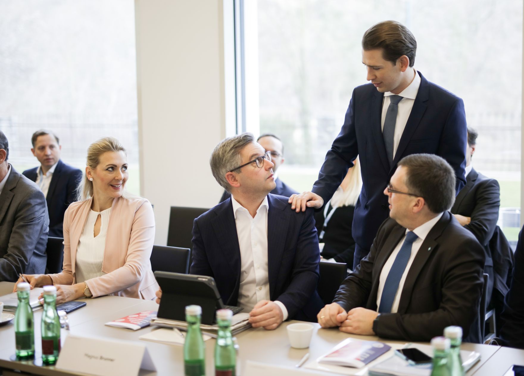 Am 30. J&auml;nner 2020 endete in Krems die zweit&auml;gige Klausurtagung der Bundesregierung. Im Bild (v.l.n.r.) Bundesministerin Christine Aschbacher, Staatssekret&auml;r Magnus Brunner und Bundeskanzler Sebastian Kurz.
