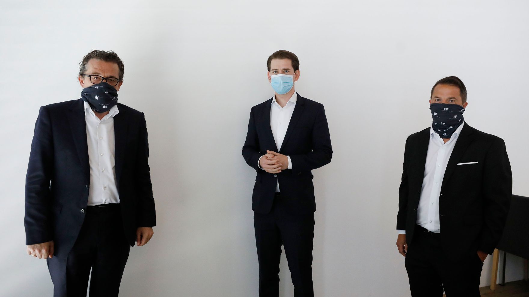 Am 14. Mai 2020 besuchte Bundeskanzler Sebastian Kurz (m.) die Hirschmann Automotive GmbH in Vorarlberg.