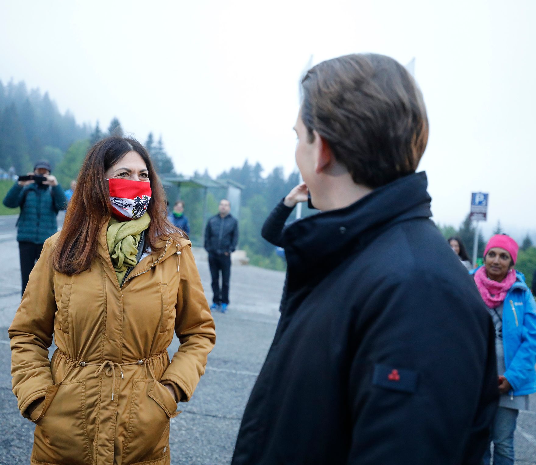 Am 14. Mai 2020 besuchte Bundeskanzler Sebastian Kurz (r.) das Kleinwalsertal.