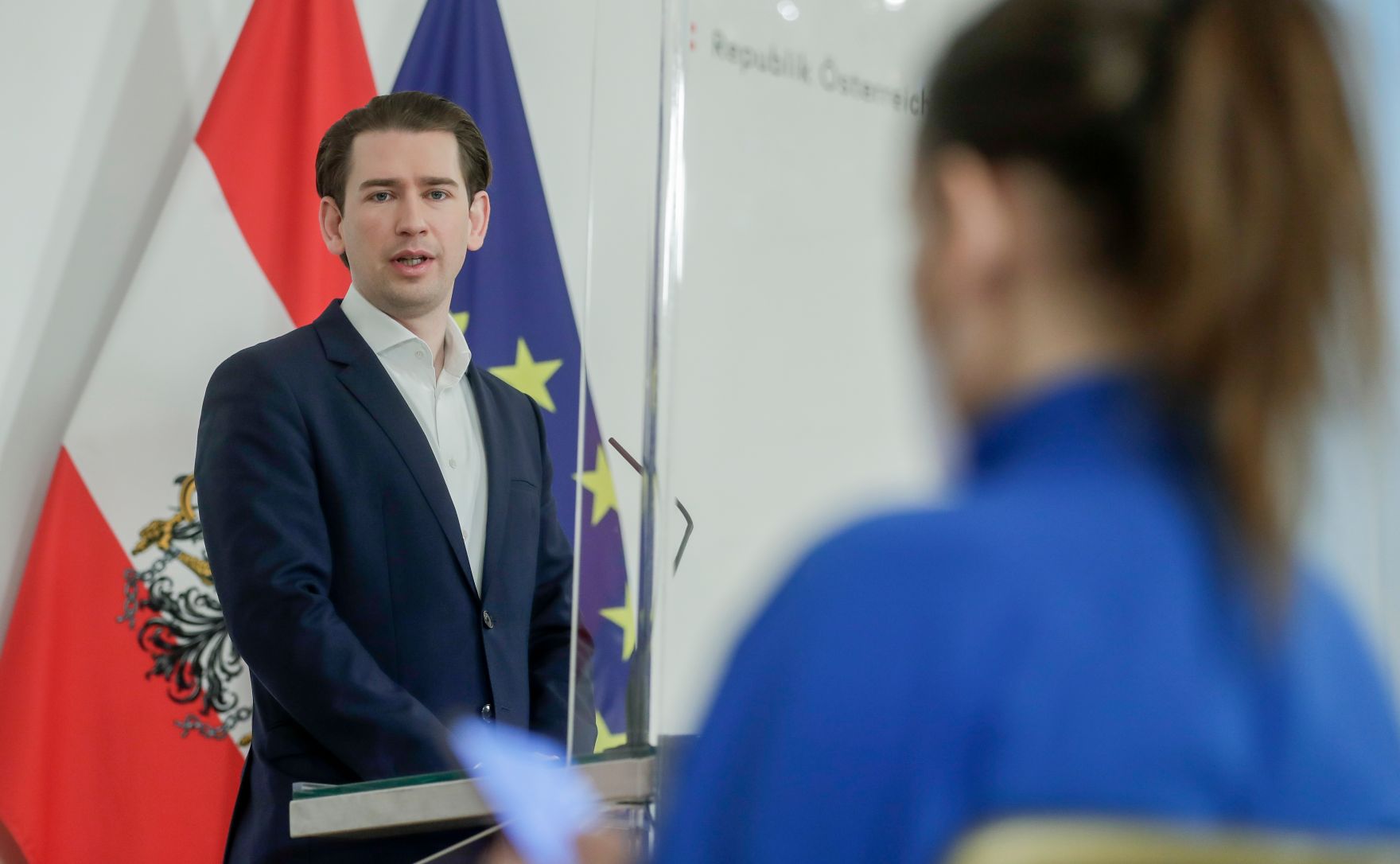 Am 5. M&auml;rz 2021 fand eine Pressekonferenz zum Thema &bdquo;Update zur Impfstoffproduktion in &Ouml;sterreich&ldquo; statt. Im Bild Bundeskanzler Sebastian Kurz.