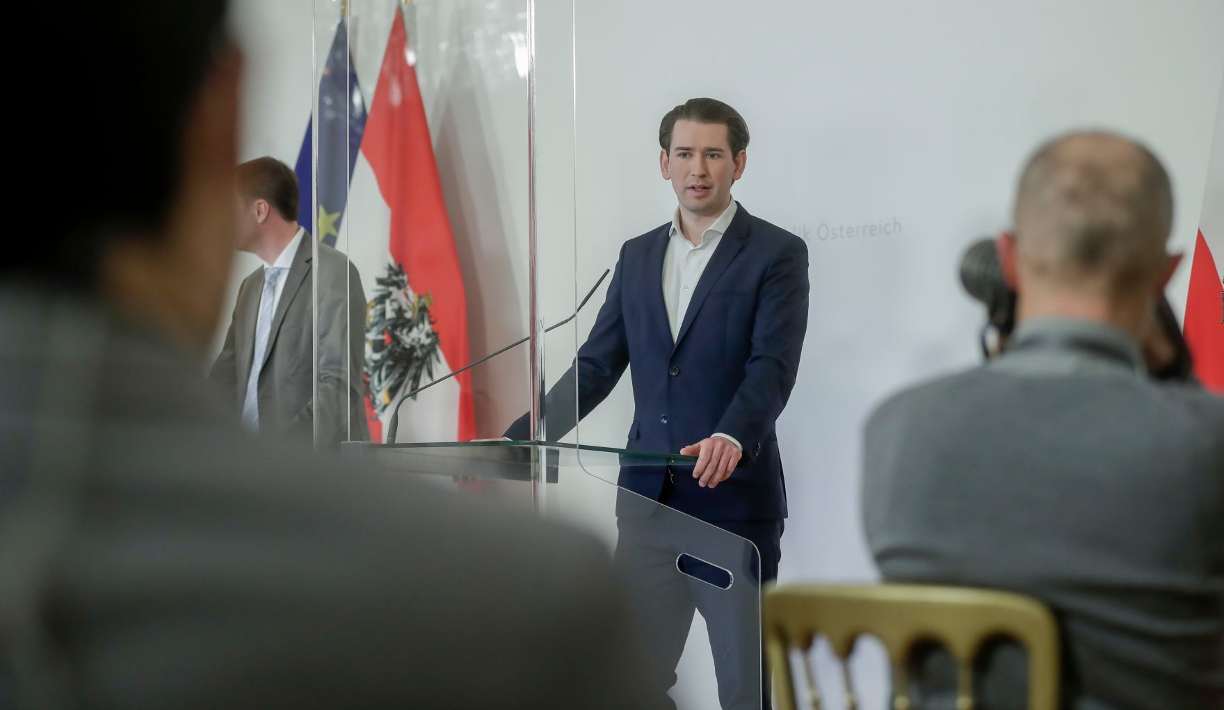 Am 5. M&auml;rz 2021 fand eine Pressekonferenz zum Thema &bdquo;Update zur Impfstoffproduktion in &Ouml;sterreich&ldquo; statt. Im Bild Bundeskanzler Sebastian Kurz.