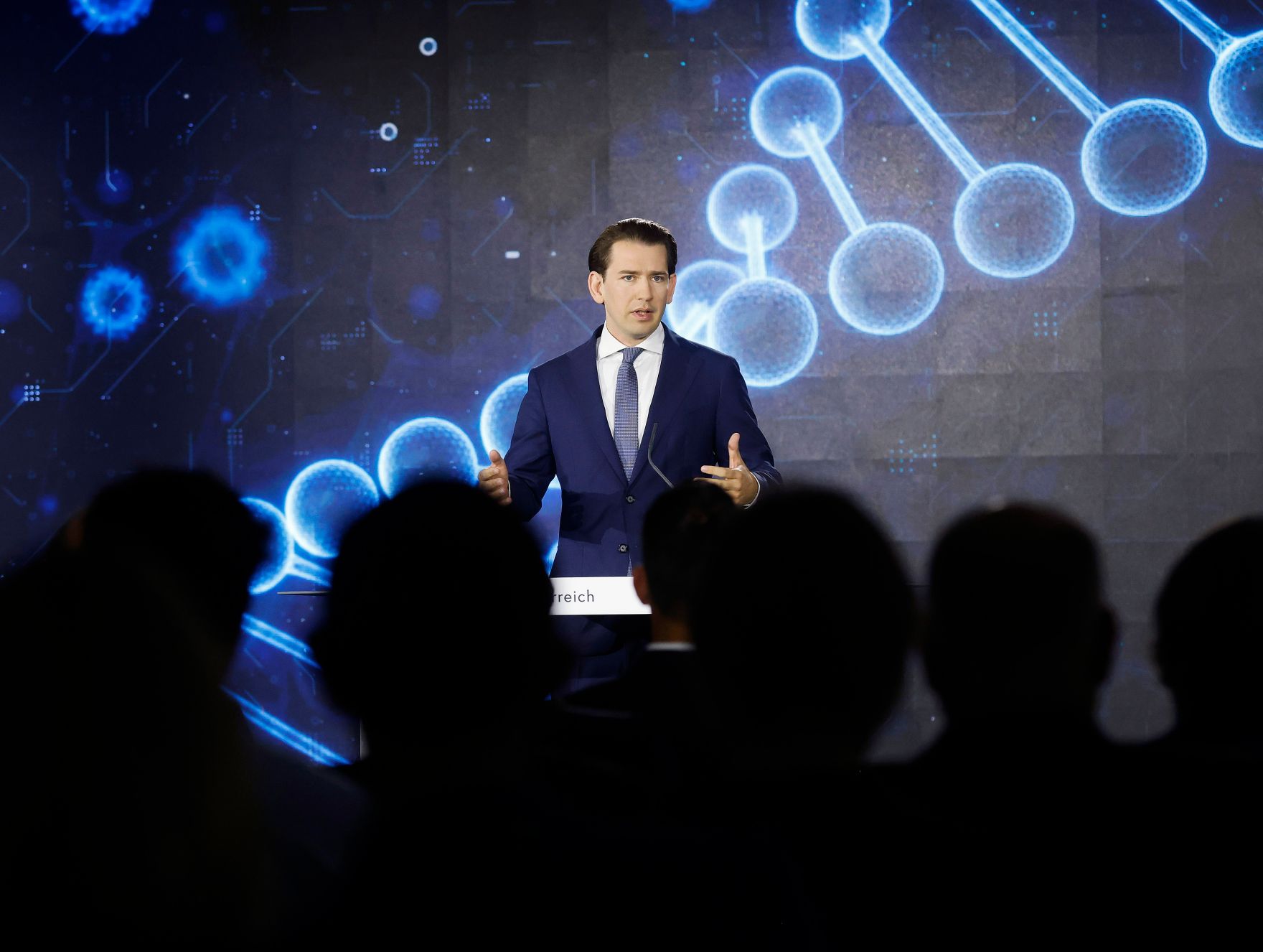 Am 6. Juli 2021 nahm Bundeskanzler Sebastian Kurz (im Bild) an der Veranstaltung &bdquo;Corona: eine Veranstaltung zu Ehren der Wissenschaft&ldquo; teil.