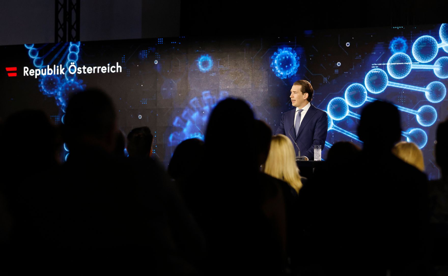 Am 6. Juli 2021 nahm Bundeskanzler Sebastian Kurz (im Bild) an der Veranstaltung &bdquo;Corona: eine Veranstaltung zu Ehren der Wissenschaft&ldquo; teil.