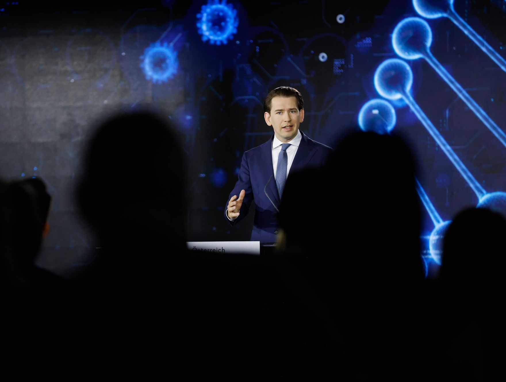 Am 6. Juli 2021 nahm Bundeskanzler Sebastian Kurz (im Bild) an der Veranstaltung &bdquo;Corona: eine Veranstaltung zu Ehren der Wissenschaft&ldquo; teil.