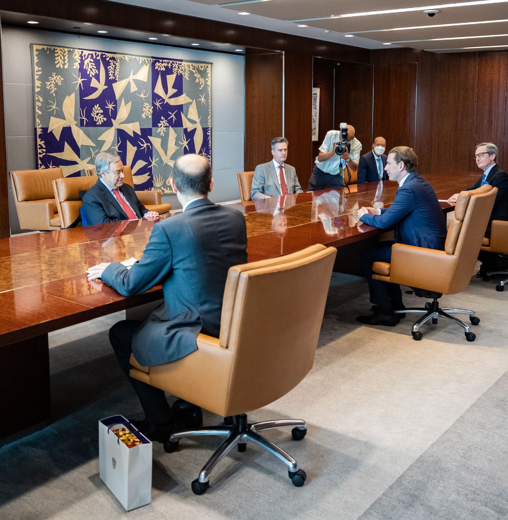 Am 12. Juli traf Bundeskanzler Sebastian Kurz (r.) den UN Generalsekret&auml;r Antonio Guterres (l.) in New York.
