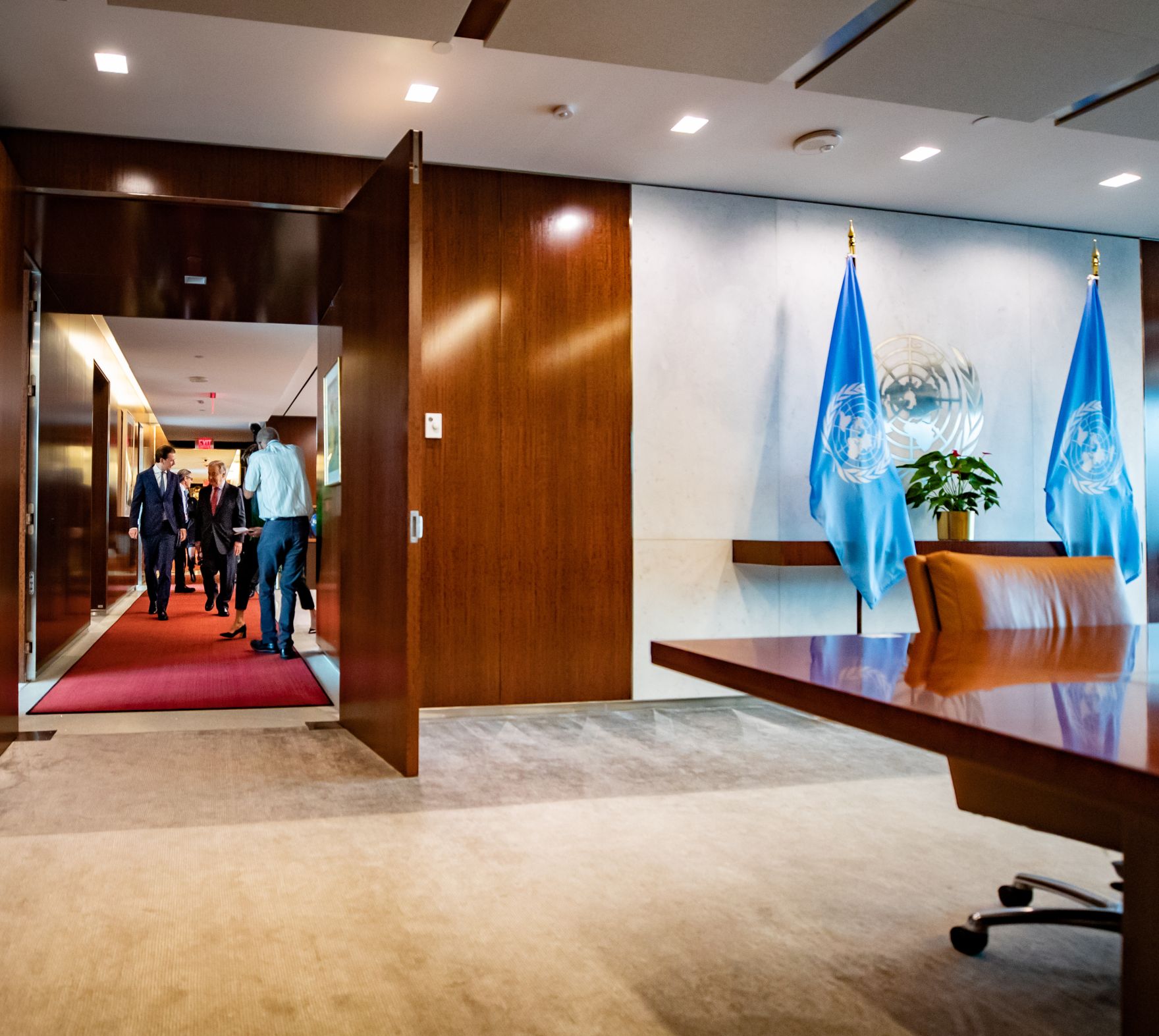 Am 12. Juli traf Bundeskanzler Sebastian Kurz (l.) den UN Generalsekret&auml;r Antonio Guterres (r.) in New York.