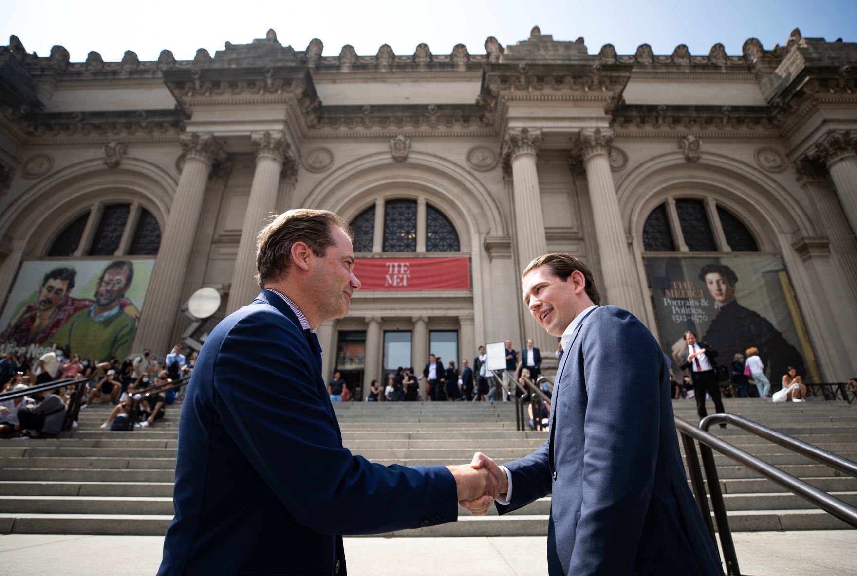 Am 12. Juli besuchte Bundeskanzler Sebastian Kurz (r.) das Metropolitan Museum of Art mit MET-Direktor Max Hollein (l.).