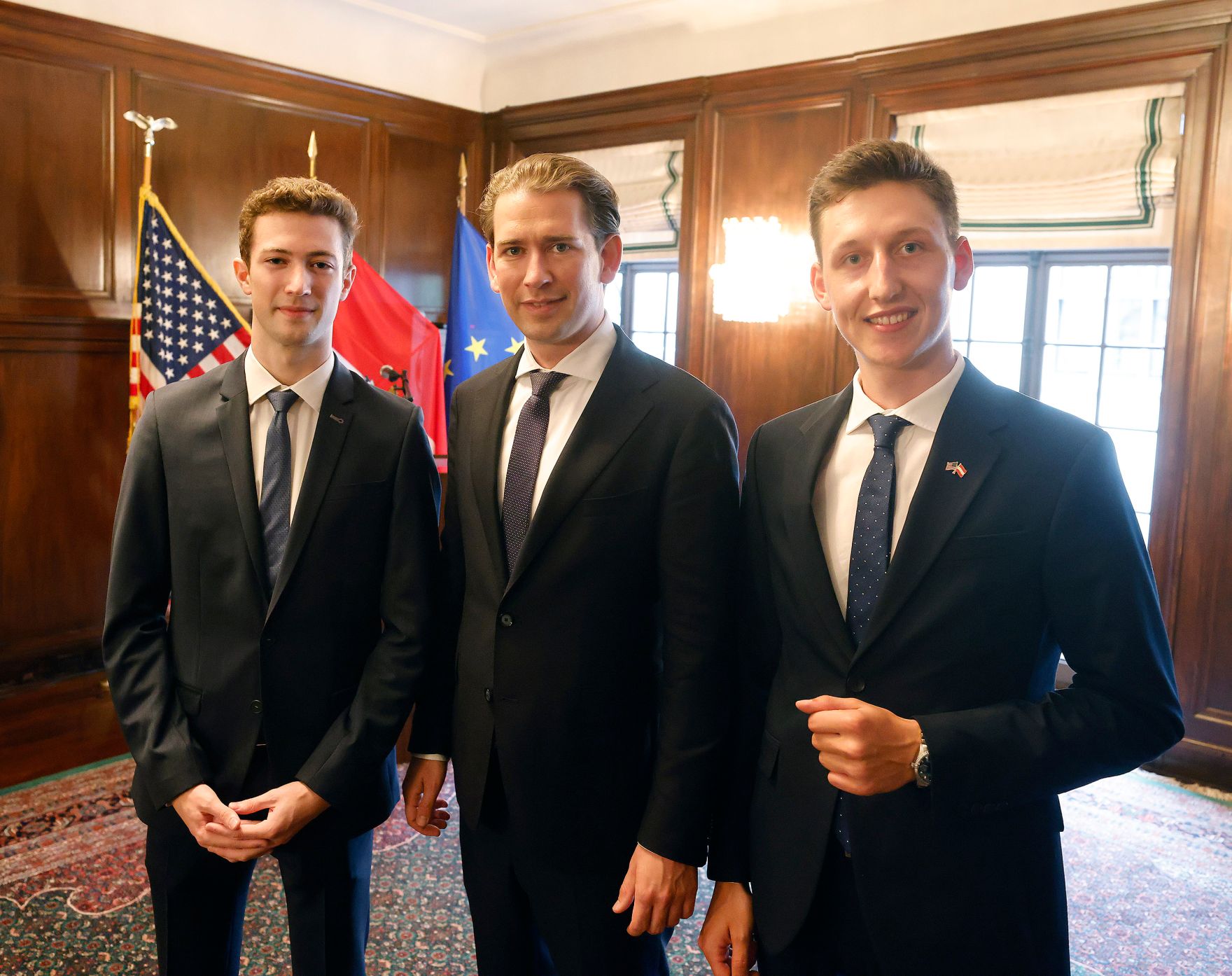 Am 22. September 2021 reiste Bundeskanzler Sebastian Kurz (m.) zu einem mehrt&auml;gigen Arbeitsbesuch nach New York. Im Bild beim Austrian-American Empfang.