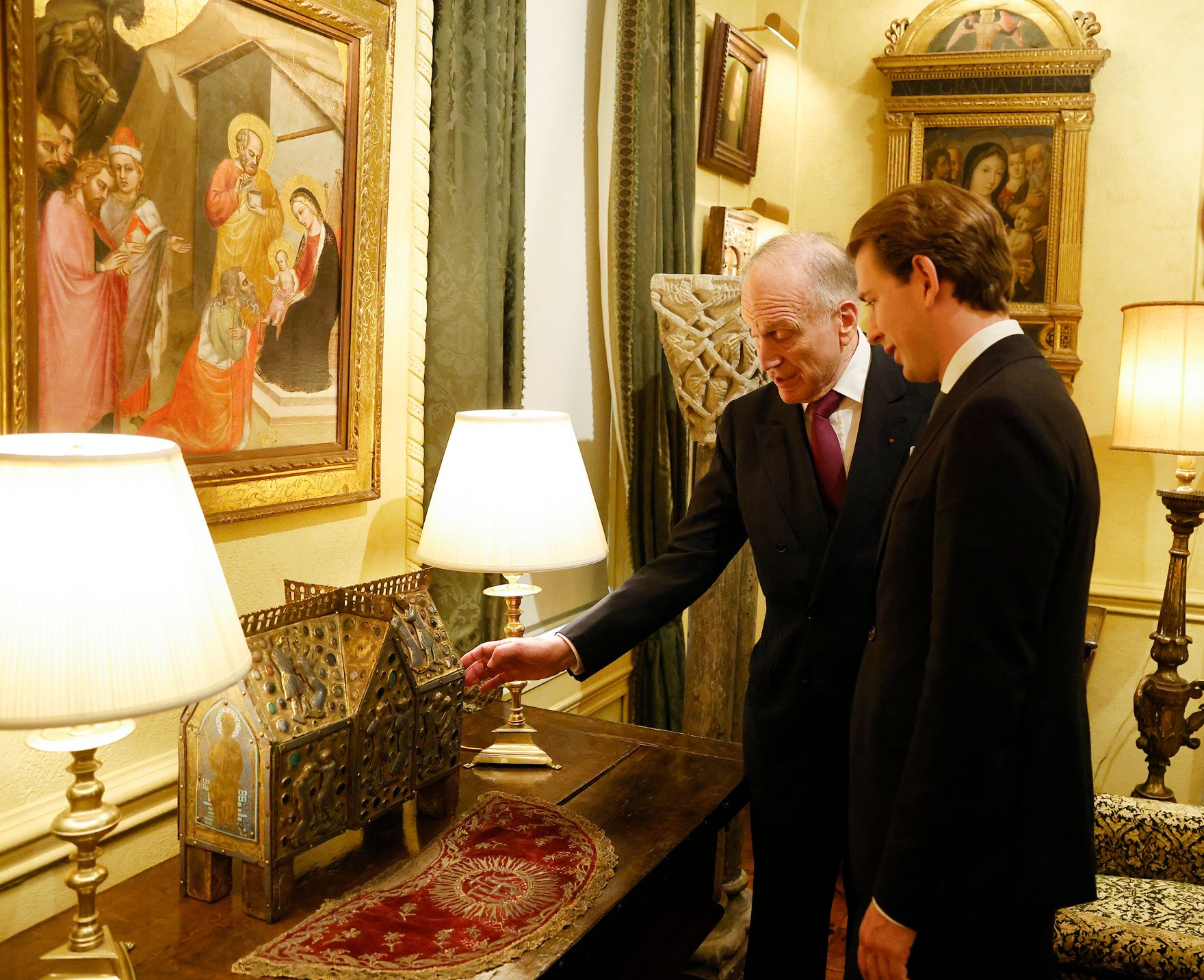 Am 23. September 2021 reiste Bundeskanzler Sebastian Kurz (r.) zu einem mehrt&auml;gigen Arbeitsbesuch nach New York. Im Bild mit Ronald Lauder (l.), President World Jewish Comite.