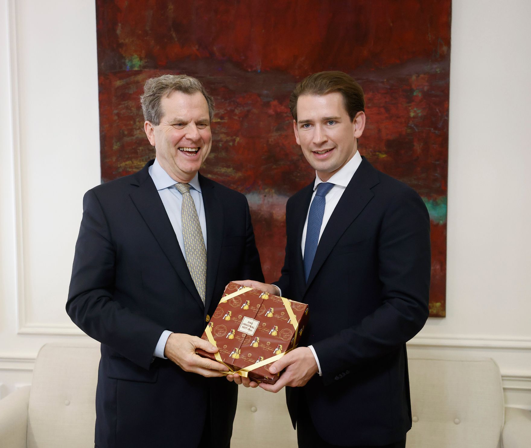 Am 23. September 2021 reiste Bundeskanzler Sebastian Kurz (r.) zu einem mehrt&auml;gigen Arbeitsbesuch nach New York. Im Bild mit David Harris (l.), President American Jewish Comite.