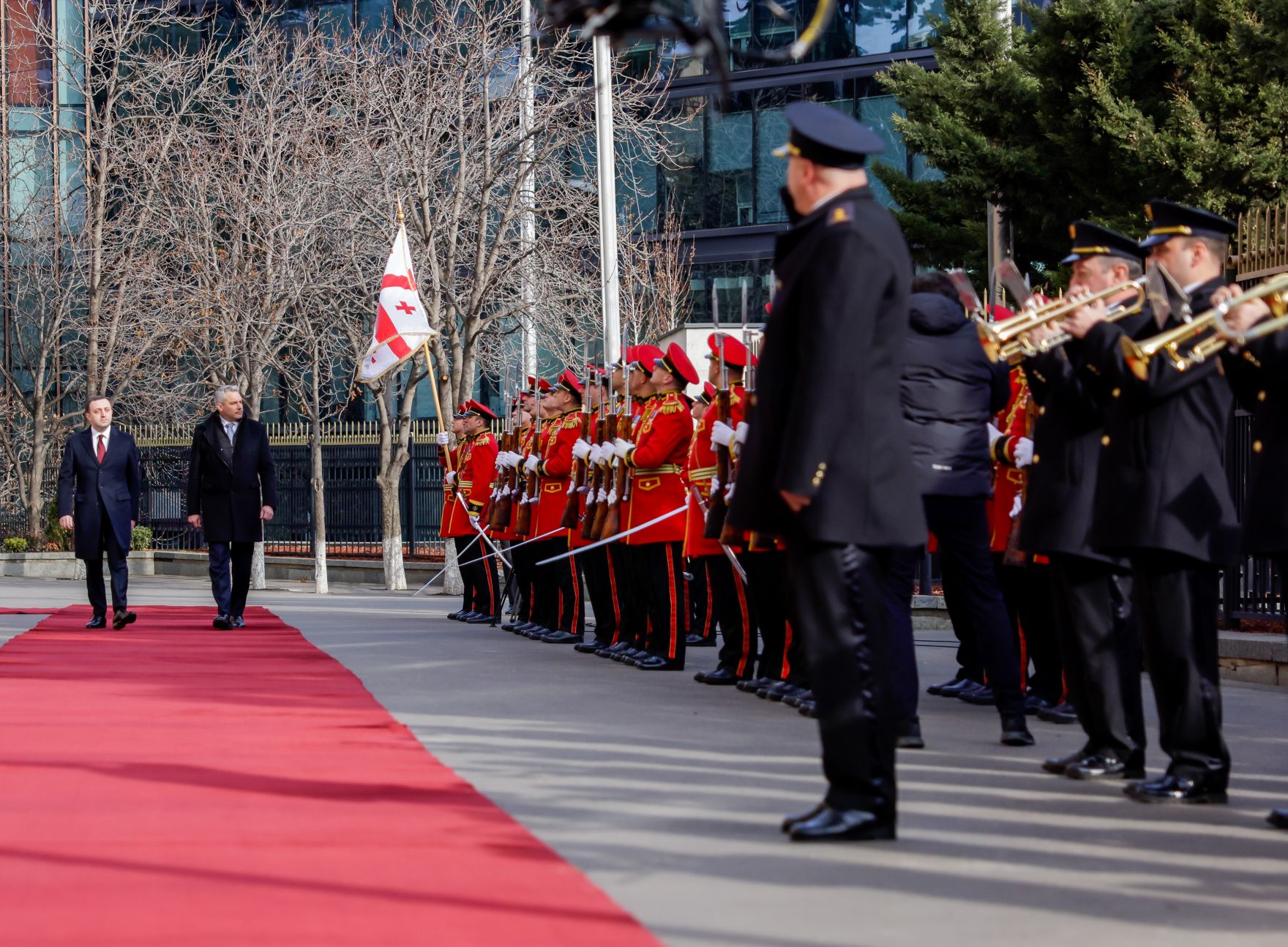 Am 30. J&auml;nner 2023 reiste Bundeskanzler Karl Nehammer (r.) zu einem Arbeitsbesuch nach Georgien. Im Bild mit dem georgischen Ministerpr&auml;sident Irakli Garibaschwili (l.).