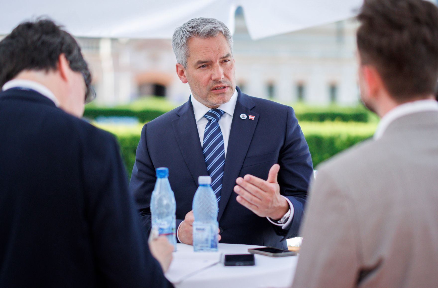 Am 1. Juni 2023 nahm Bundeskanzler Karl Nehammer (im Bild) am Gipfel der Europ&auml;ischen Politischen Gemeinschaft in der Republik Moldau teil.