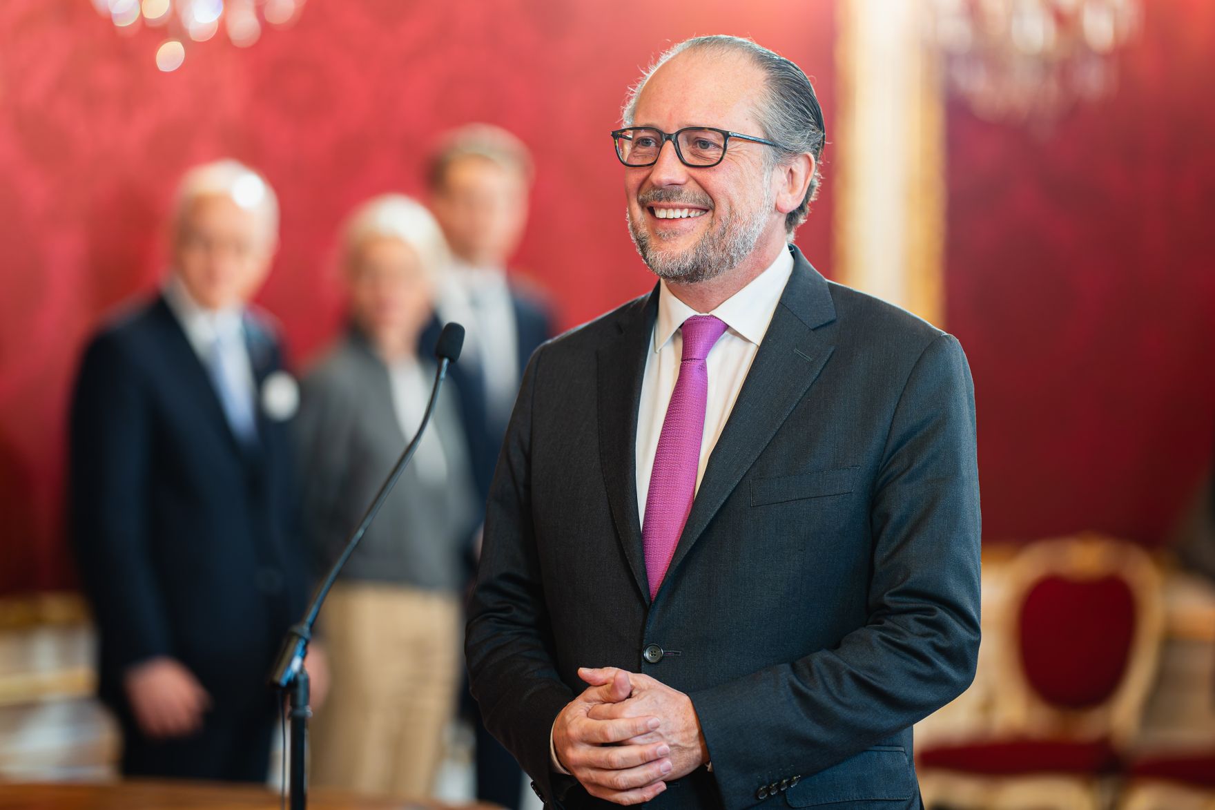 Am 10. J&auml;nner 2025 wurde Bundeskanzler Alexander Schallenberg (im Bild) von Bundespr&auml;sident Alexander Van der Bellen mit der Fortf&uuml;hrung der Verwaltung des Bundeskanzleramtes und dem Vorsitz in der einstweiligen Bundesregierung betraut.