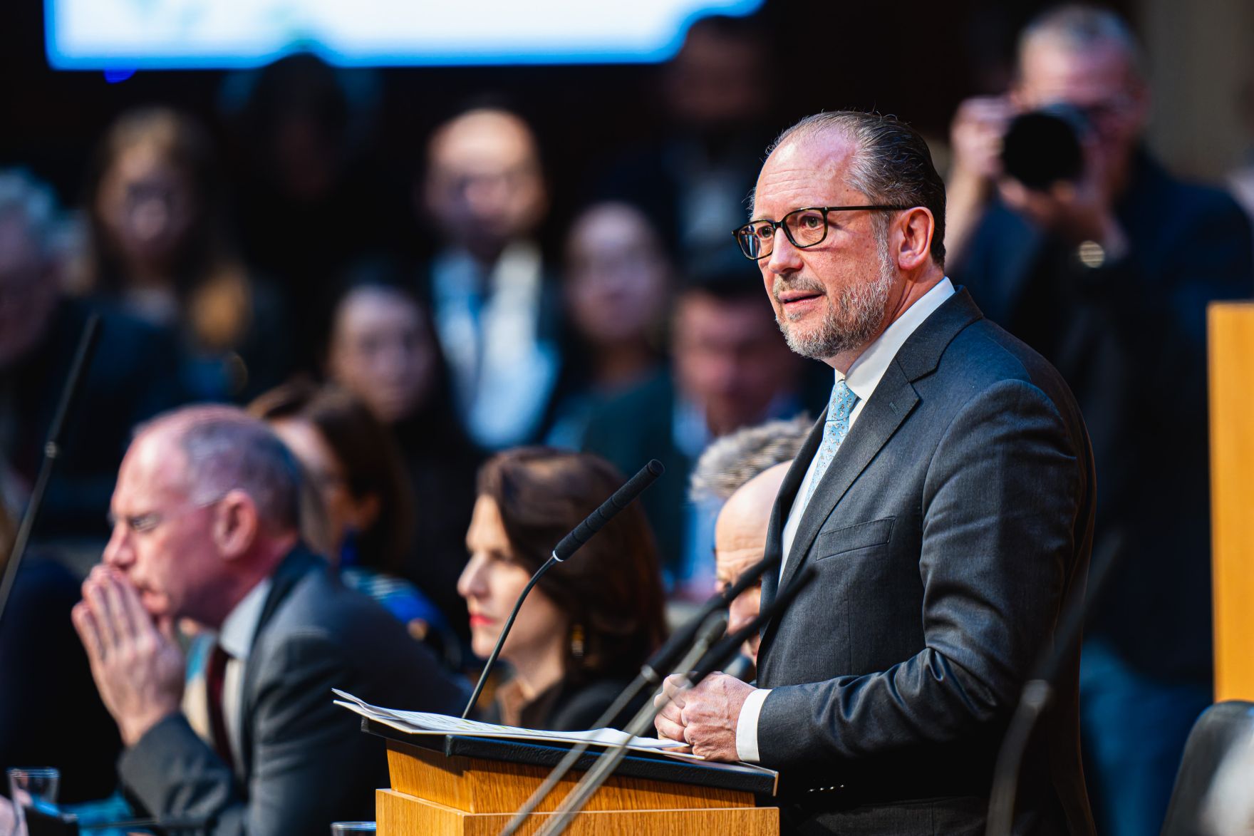 Am 22. J&auml;nner 2025 gab Bundeskanzler Alexander Schallenberg (im Bild) im Parlament eine Regierungserkl&auml;rung ab.