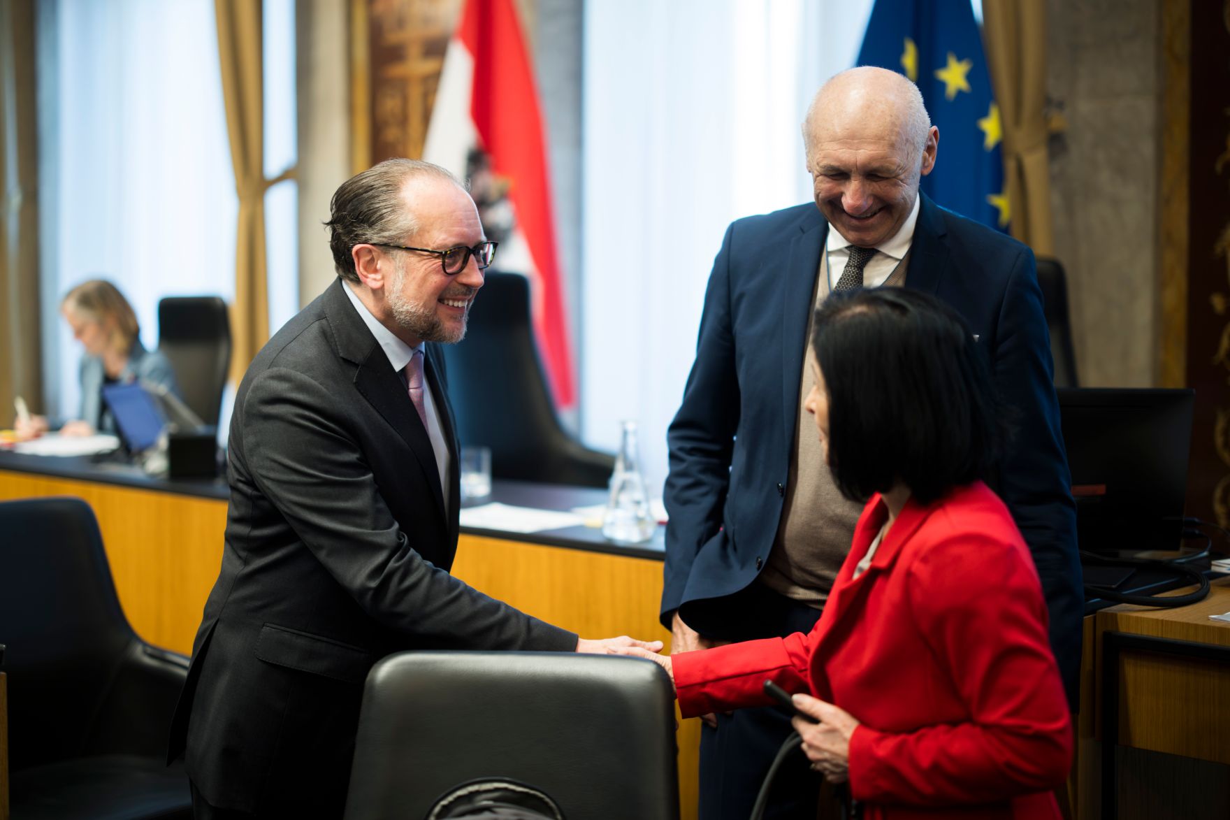 Am 30. J&auml;nner 2025 gab Bundeskanzler Alexander Schallenberg (l.) eine Regierungserk&auml;rung im Bundesrat ab.