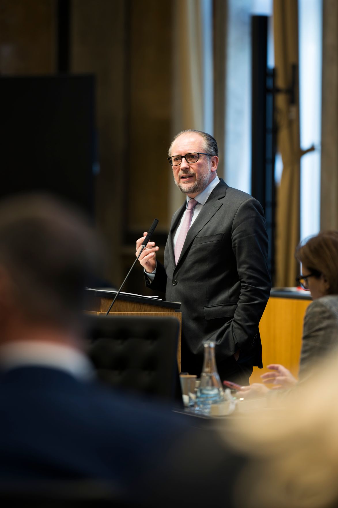 Am 30. J&auml;nner 2025 gab Bundeskanzler Alexander Schallenberg (im Bild) eine Regierungserk&auml;rung im Bundesrat ab.