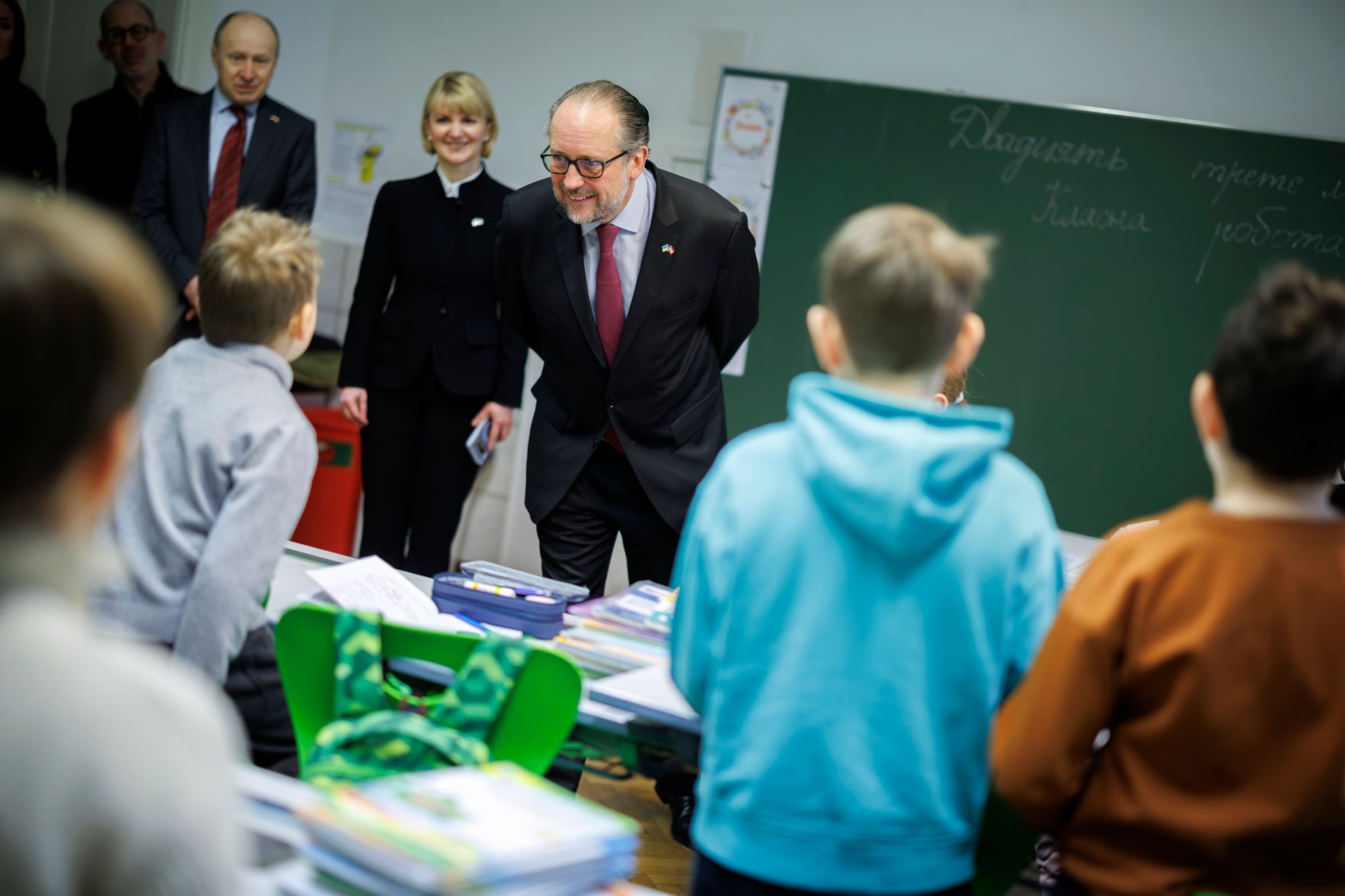 Am 23. Februar 2025 besuchte Bundeskanzler Alexander Schallenberg die Ukrainische Samstagsschule in Wien.