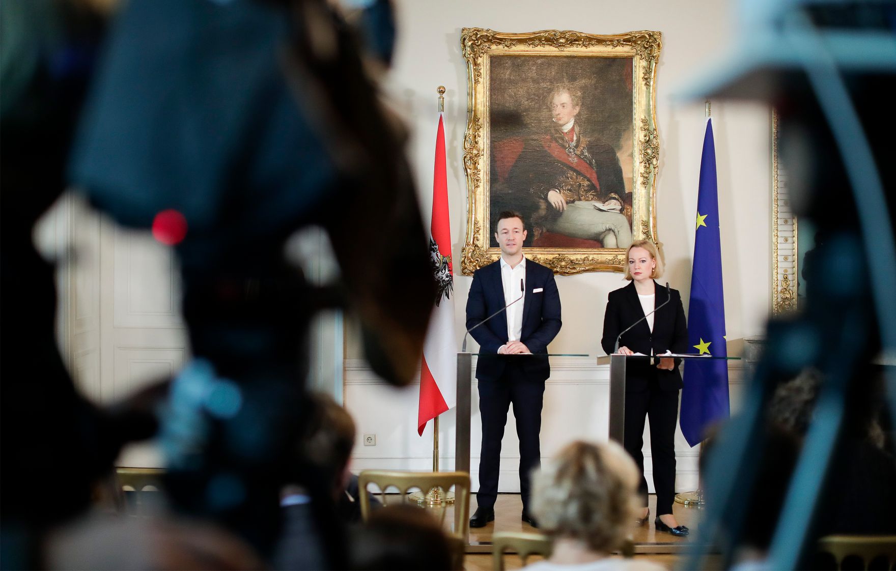 Am 9. J&auml;nner 2019 fand eine Pressekonferenz zur Ernennung der neuen Leiterin des Bundesdenkmalamt Erika Pieler (r.) mit Bundesminister Gernot Bl&uuml;mel (l.) statt.