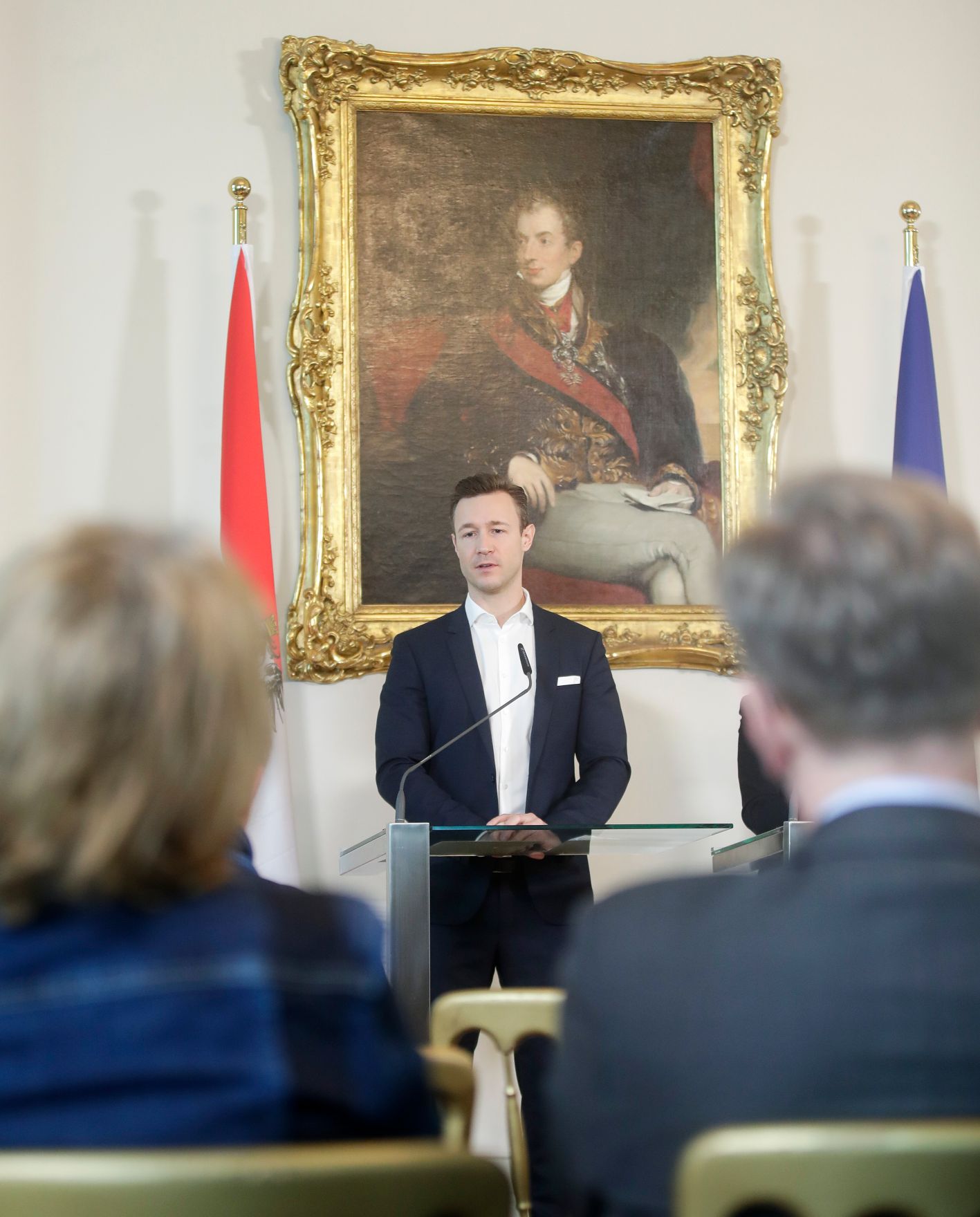 Am 9. J&auml;nner 2019 fand eine Pressekonferenz zur Ernennung der neuen Leiterin des Bundesdenkmalamt Erika Pieler mit Bundesminister Gernot Bl&uuml;mel (im Bild) statt.