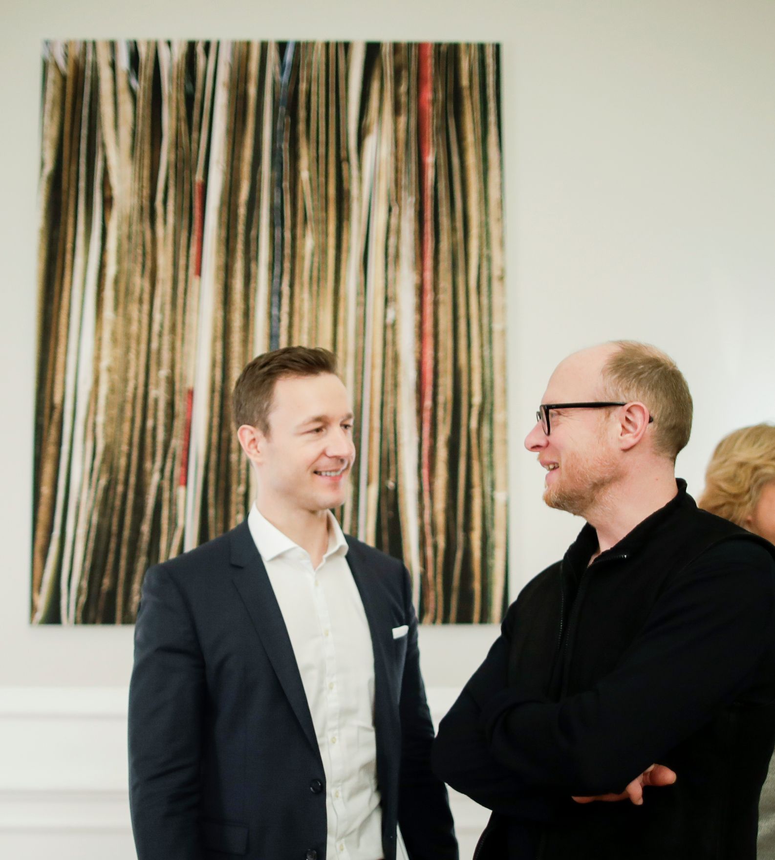 Am 28. J&auml;nner 2019 er&ouml;ffnete Bundesminister Gernot Bl&uuml;mel (l.) die Ausstellung Kunst und Technik im Bundeskanzleramt.