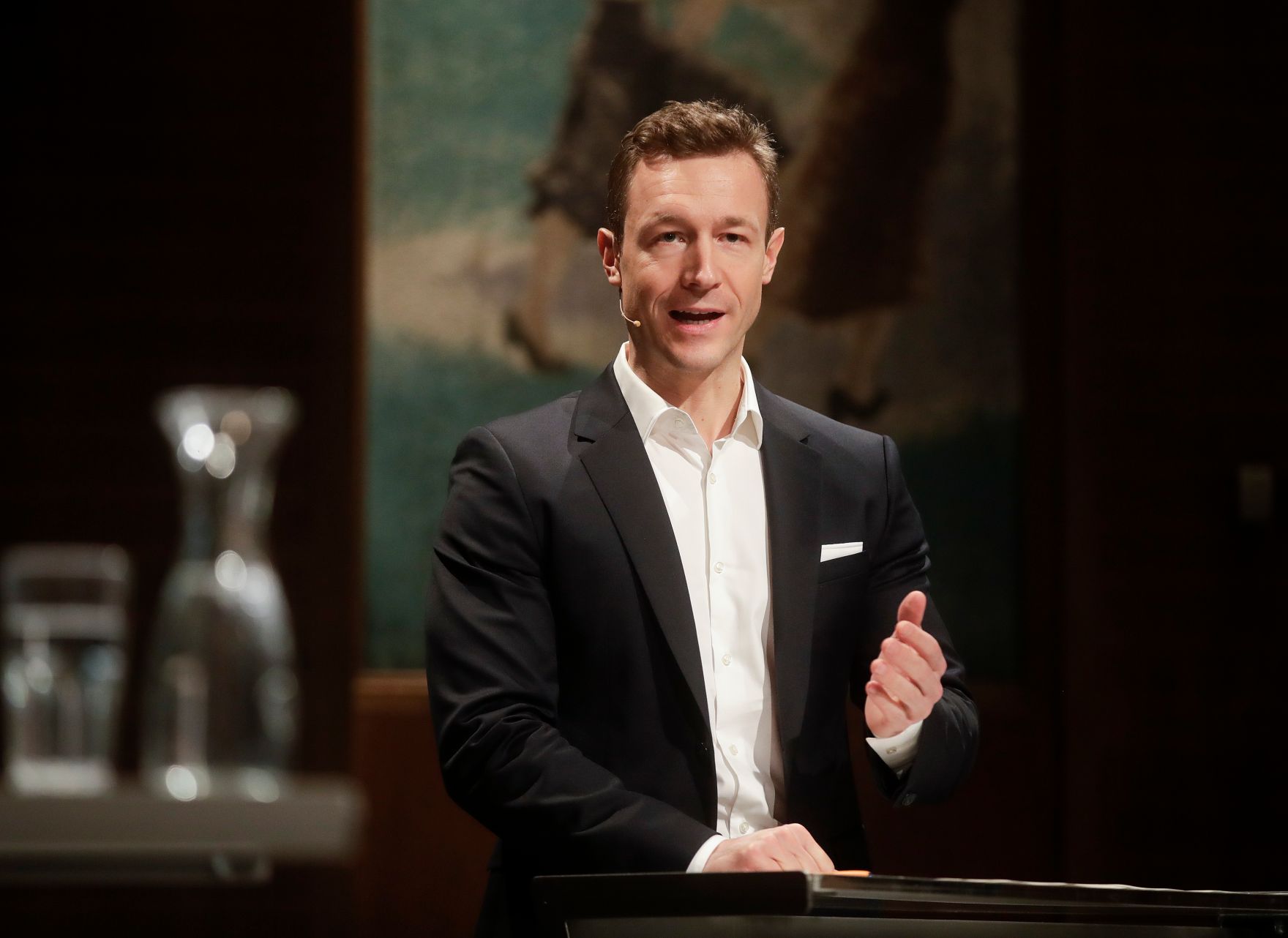 Am 30. J&auml;nner 2019 nahm Bundesminister Gernot Bl&uuml;mel (im Bild) an der &Ouml;1 Klartext Diskussion teil.