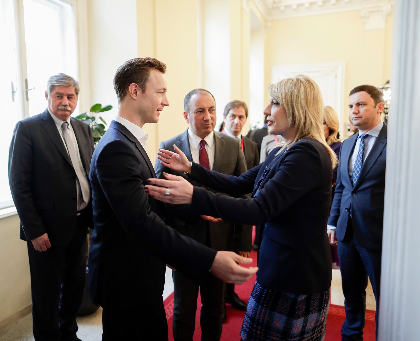 Am 21. Februar 2019 lud Bundesminister Gernot Bl&uuml;mel zur Konferenz "Future of the EU - view from the Western Balkans". Im Bild beim Pressestatement.