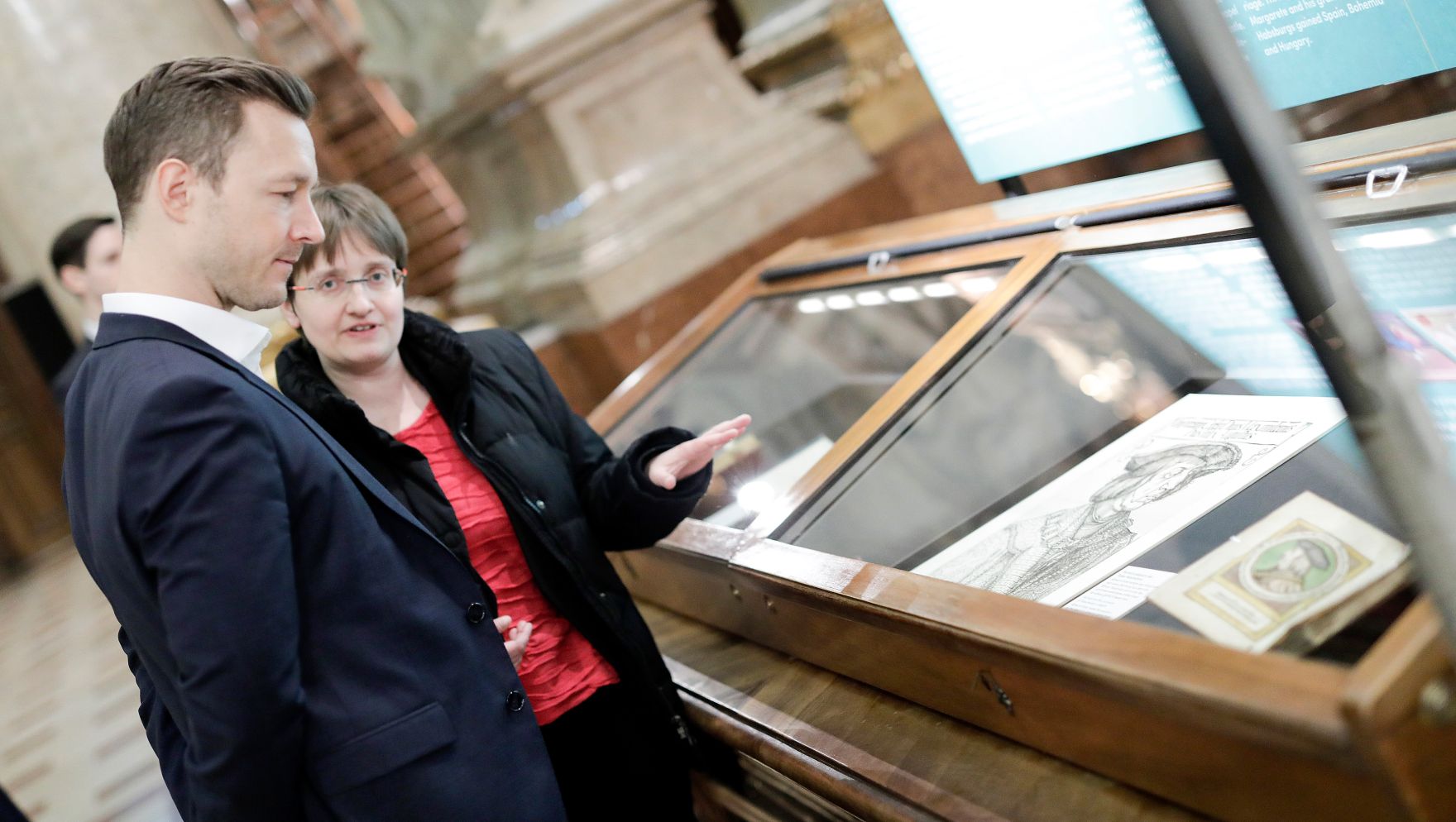 Am 14. M&auml;rz 2019 er&ouml;ffnete Bundesminister Gernot Bl&uuml;mel die Ausstellung &quot;Kaiser Maximilan I. Ein Gro&szlig;er Habsburger&quot; in der &Ouml;sterreichischen National Bibliothek.